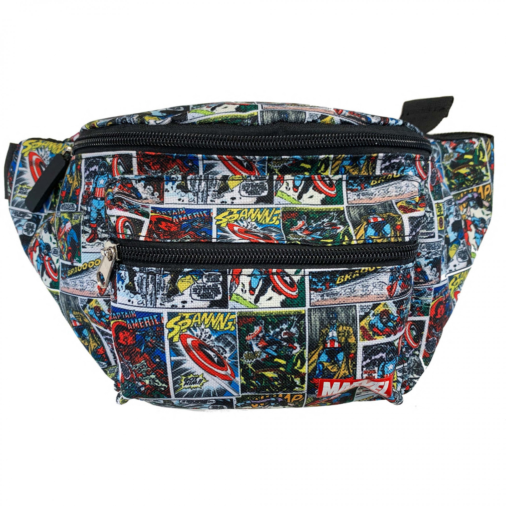 Captain America Classic Comic Panels Waist Pack, Multi-Color