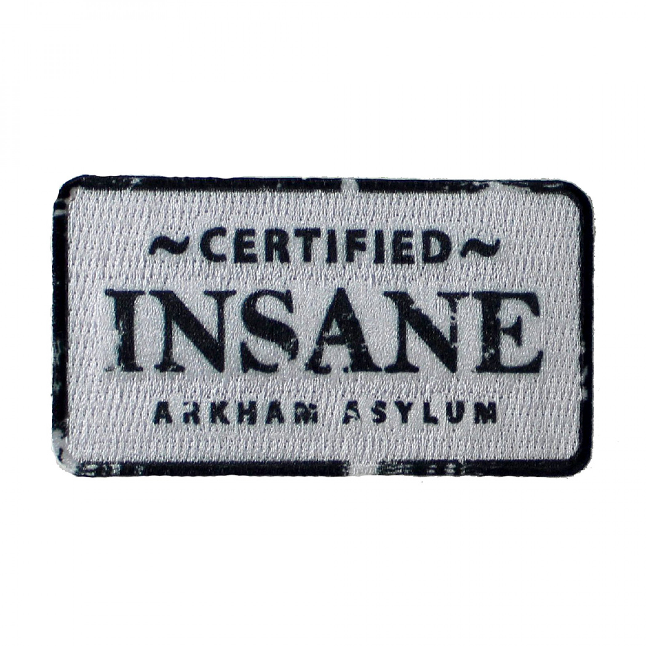 Gotham City Certified Insane Arkham Asylum Patch, White