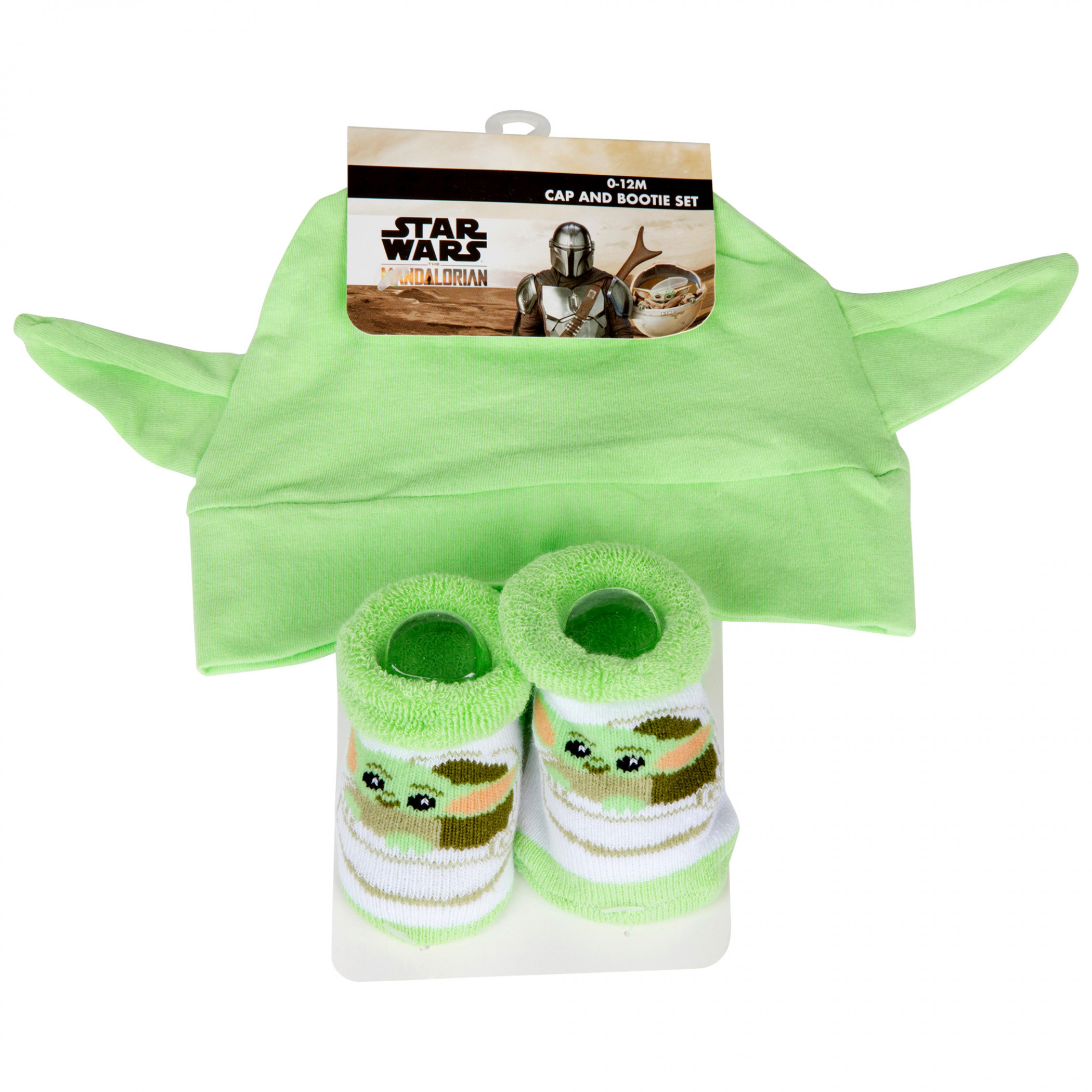 Star Wars The Mandalorian The Child Grogu 2-Piece Hat and Sock Set, Green