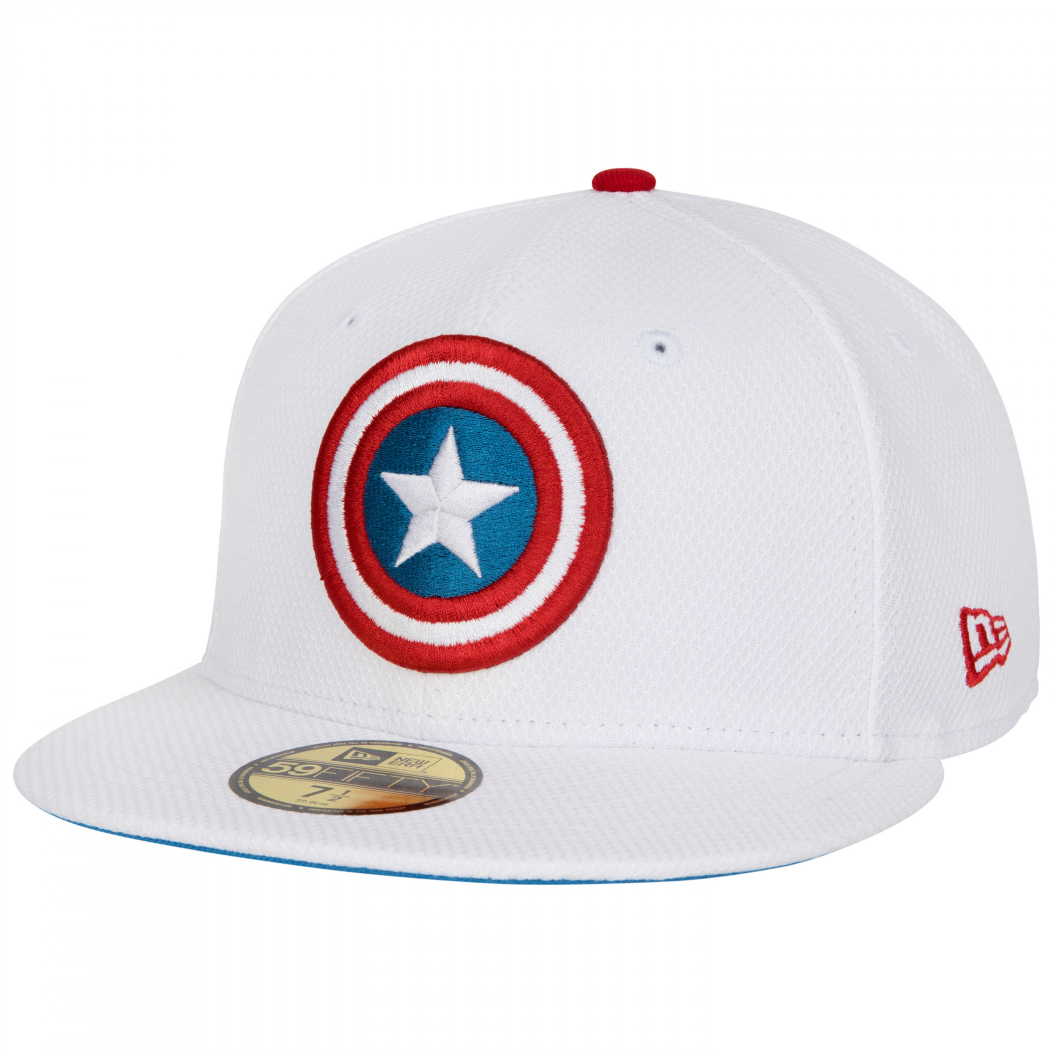 Captain America American Flag White Colorway New Era 59Fifty Fitted Hat, White