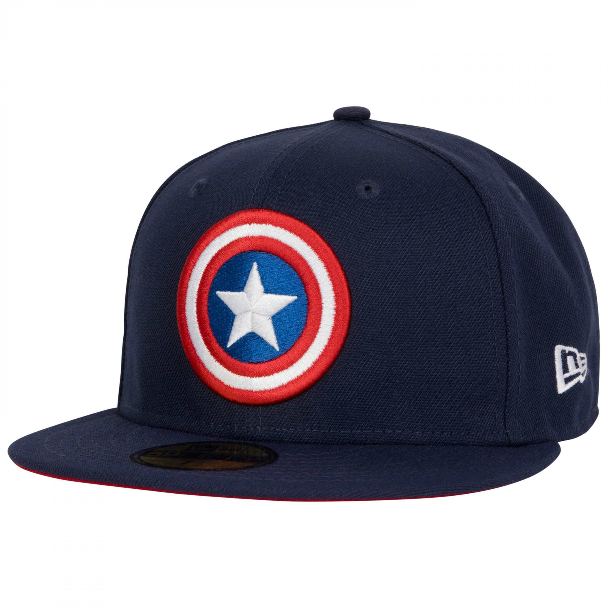 Captain America American Flag Navy Colorway New Era 59Fifty Fitted Hat, Blue