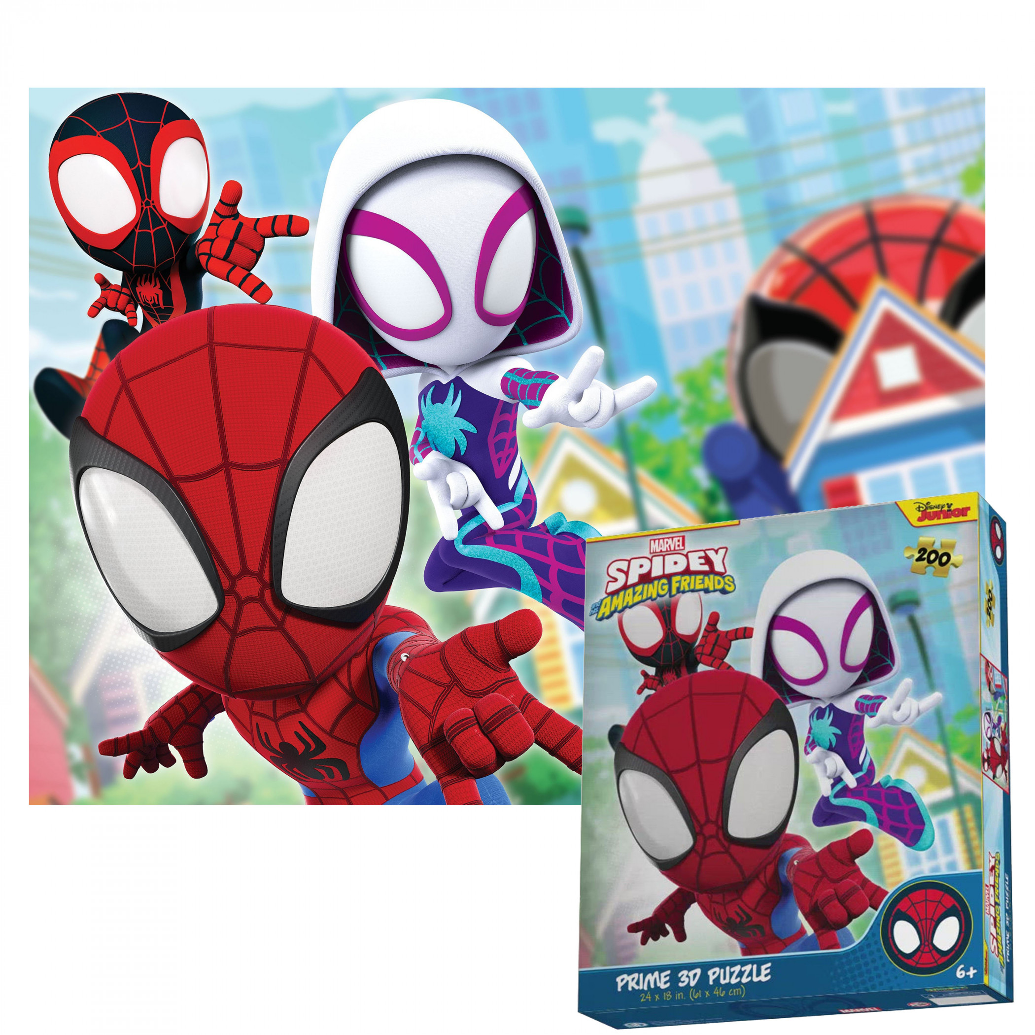 Spidey & his Amazing Friends 3D Lenticular 200pc Jigsaw Puzzle, Multi-Color