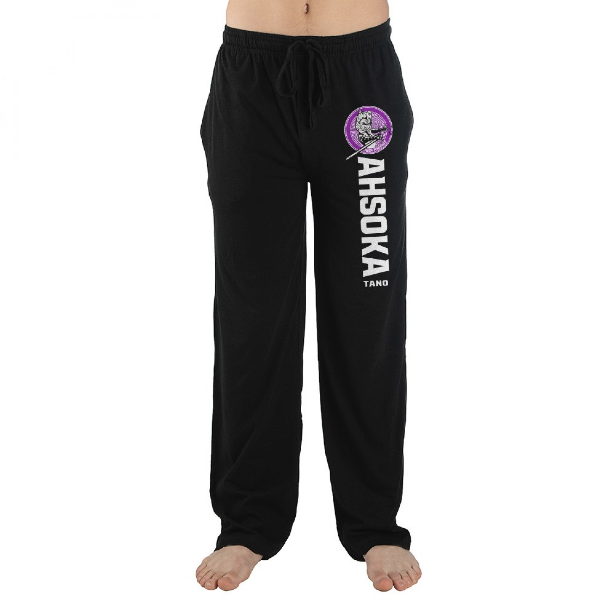 Star Wars Ahsoka Tano Character Image and Text Pajama Sleep Pants, Black