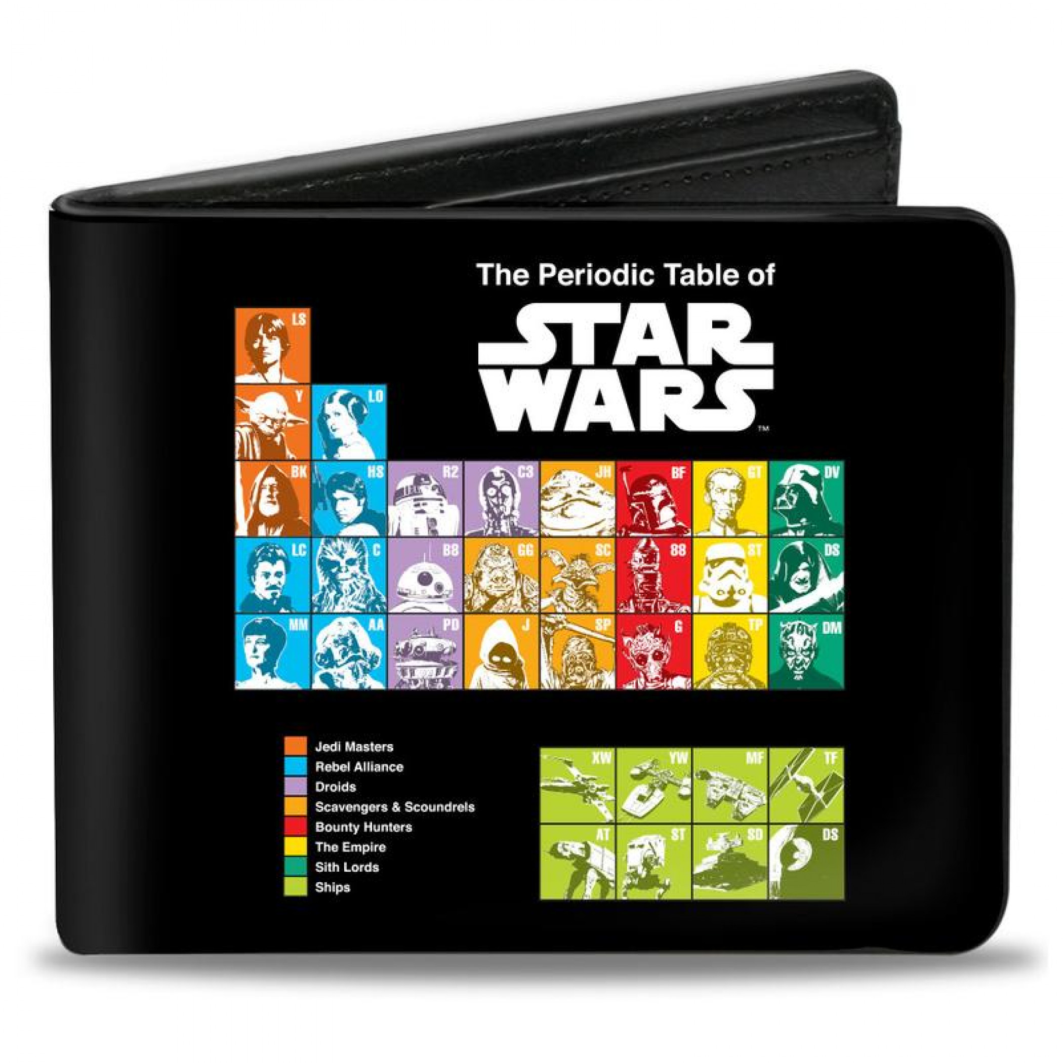 Star Wars Periodic Table of Characters Bi-Fold Wallet, Black
