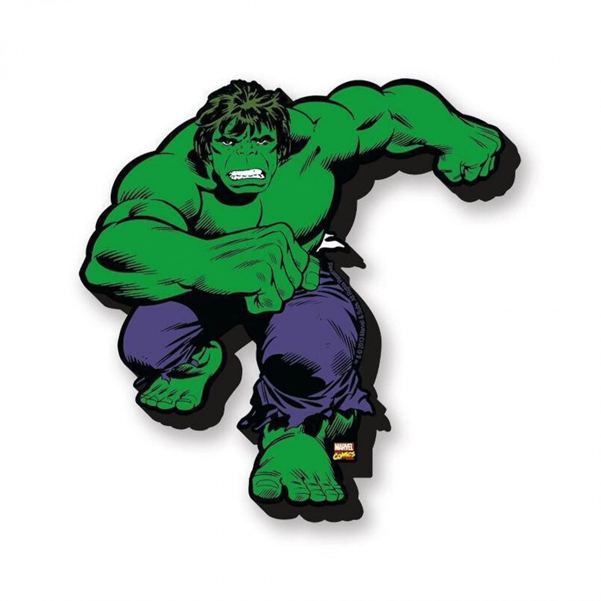 Marvel Comics The Incredible Hulk Running Retro Cut-Out Magnet, Green