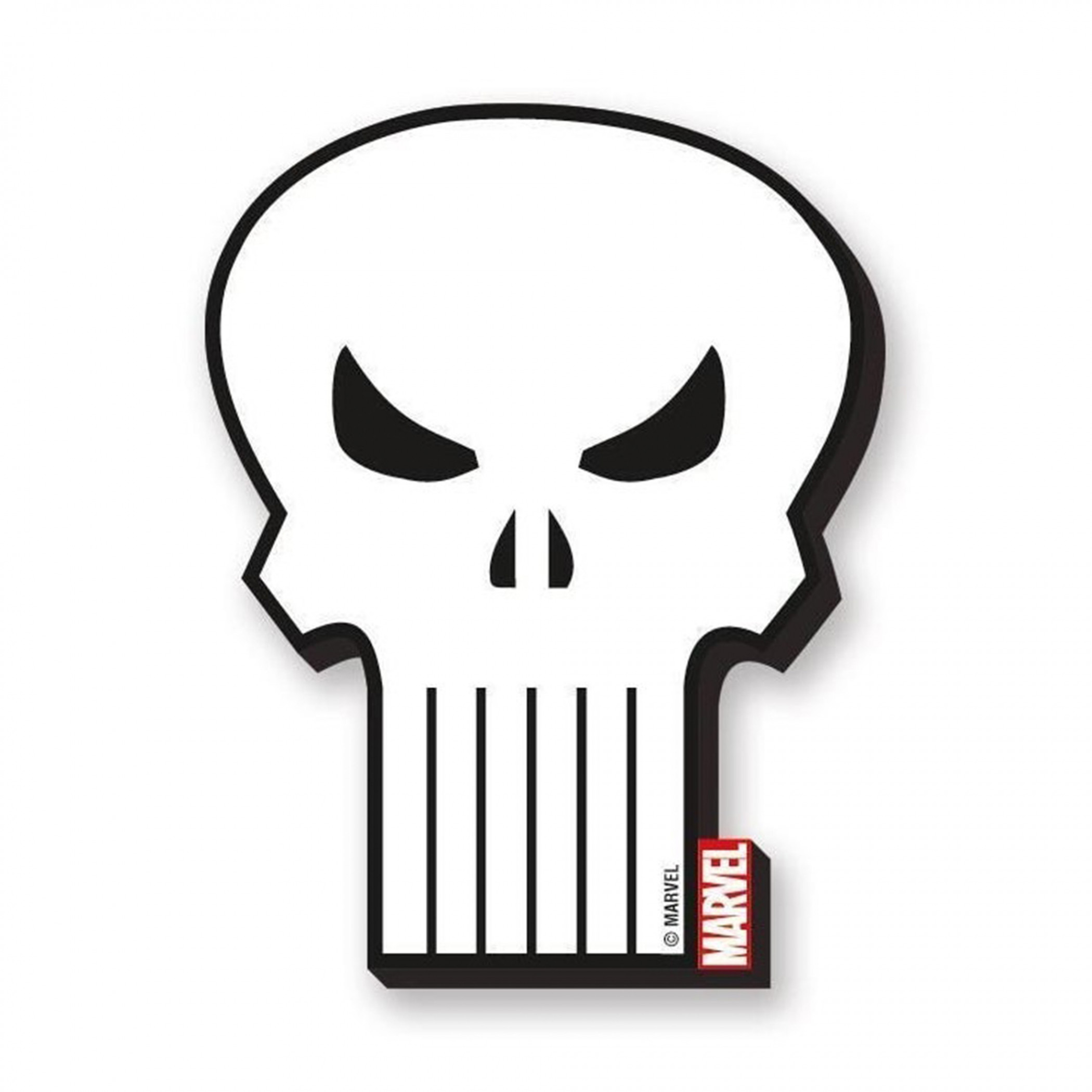 Marvel Comics Punisher Logo Wooden Cut-Out Magnet, White