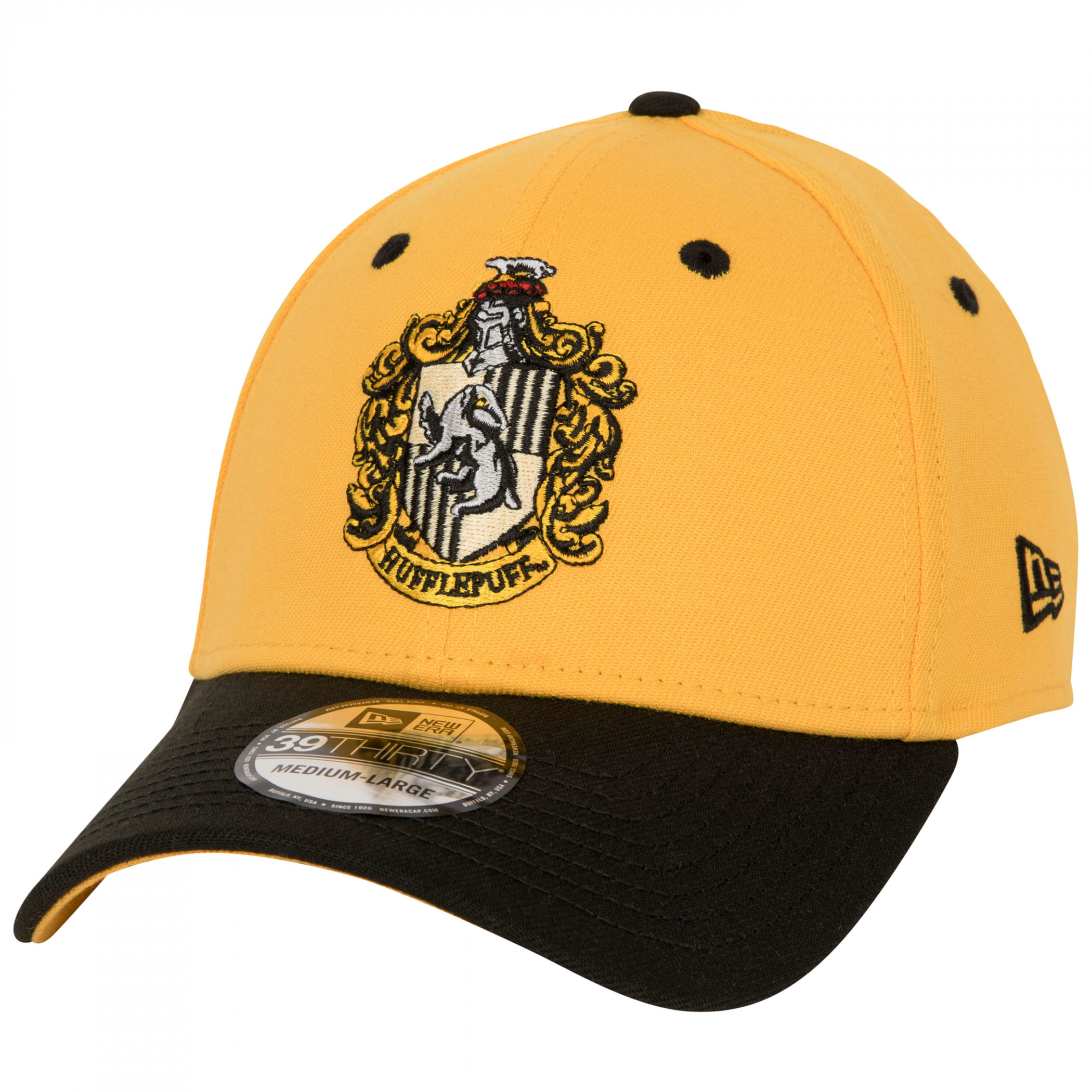 Harry Potter Hufflepuff Crest New Era 39Thirty Fitted Hat, Yellow