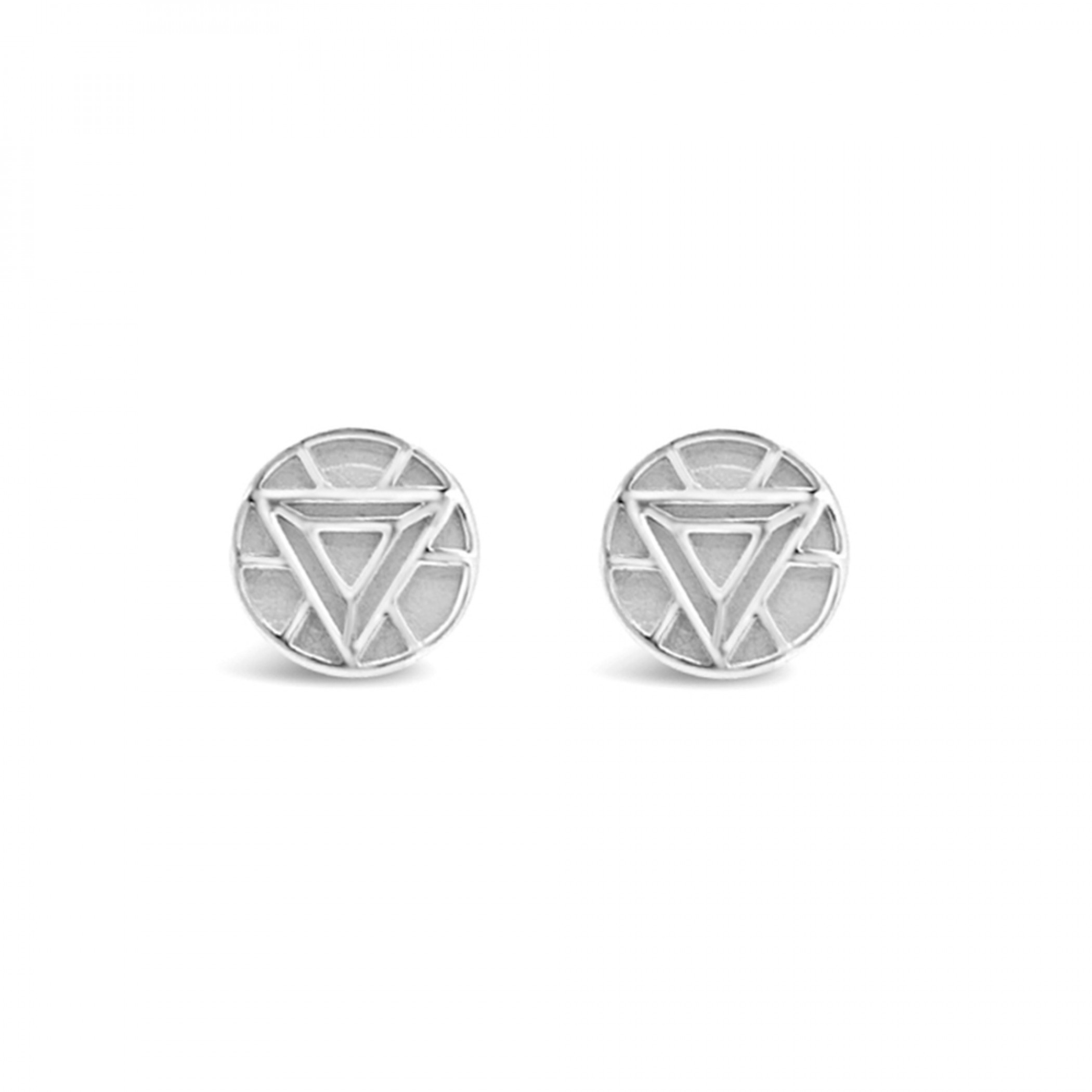 Marvel Avengers Iron Man Arc Reactor Stud Earrings, Silver