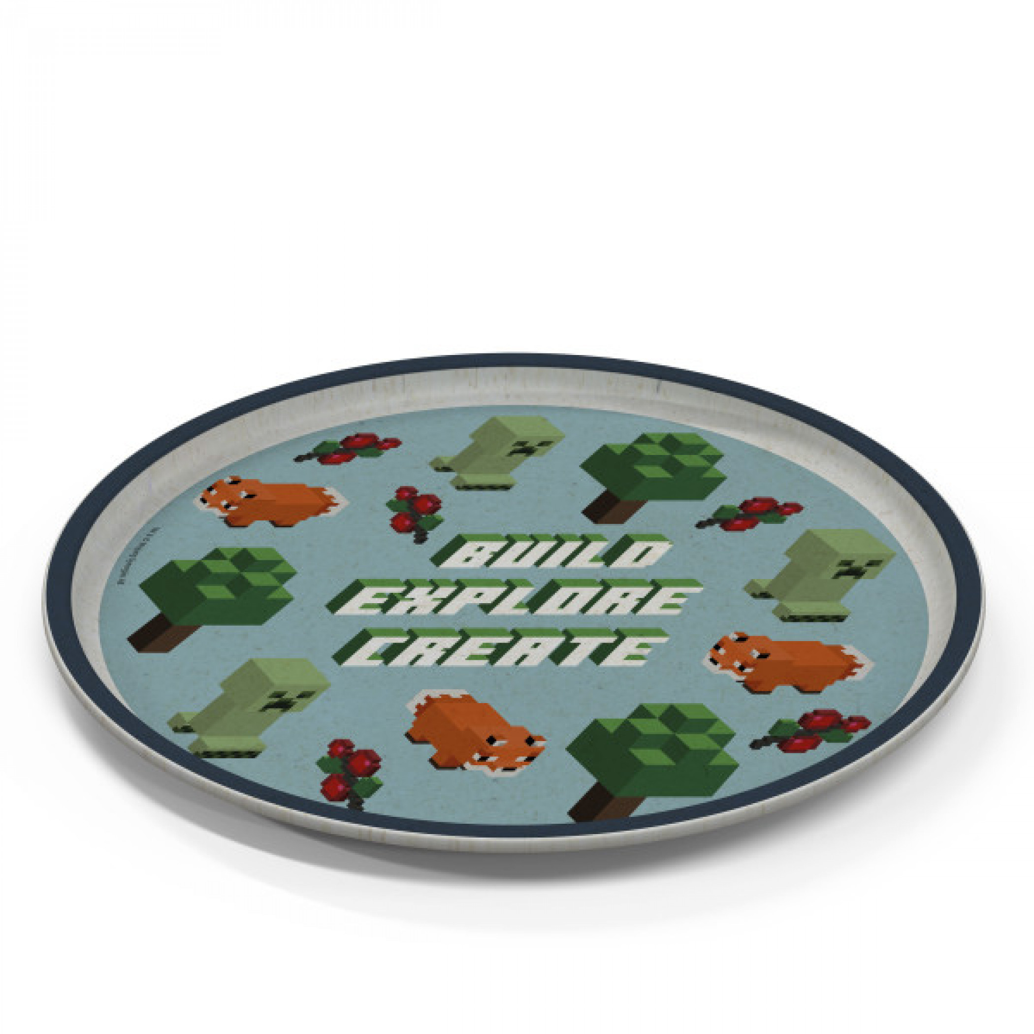 Minecraft Assorted Creatures Build Explore Create Dinner Plate, Multi-Color