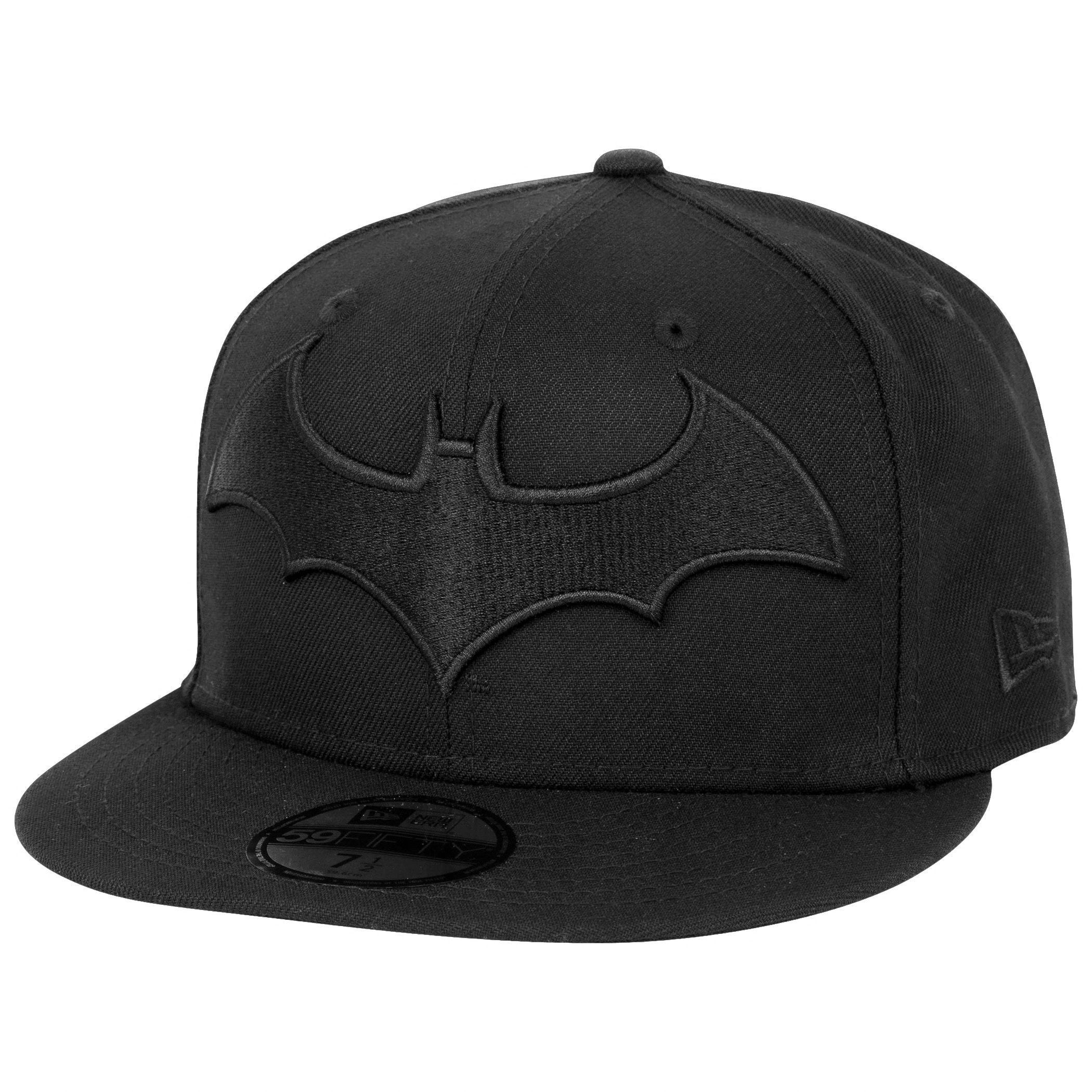 Batman Hush Logo Black on Black Colorway New Era 59Fifty Fitted Hat, Black