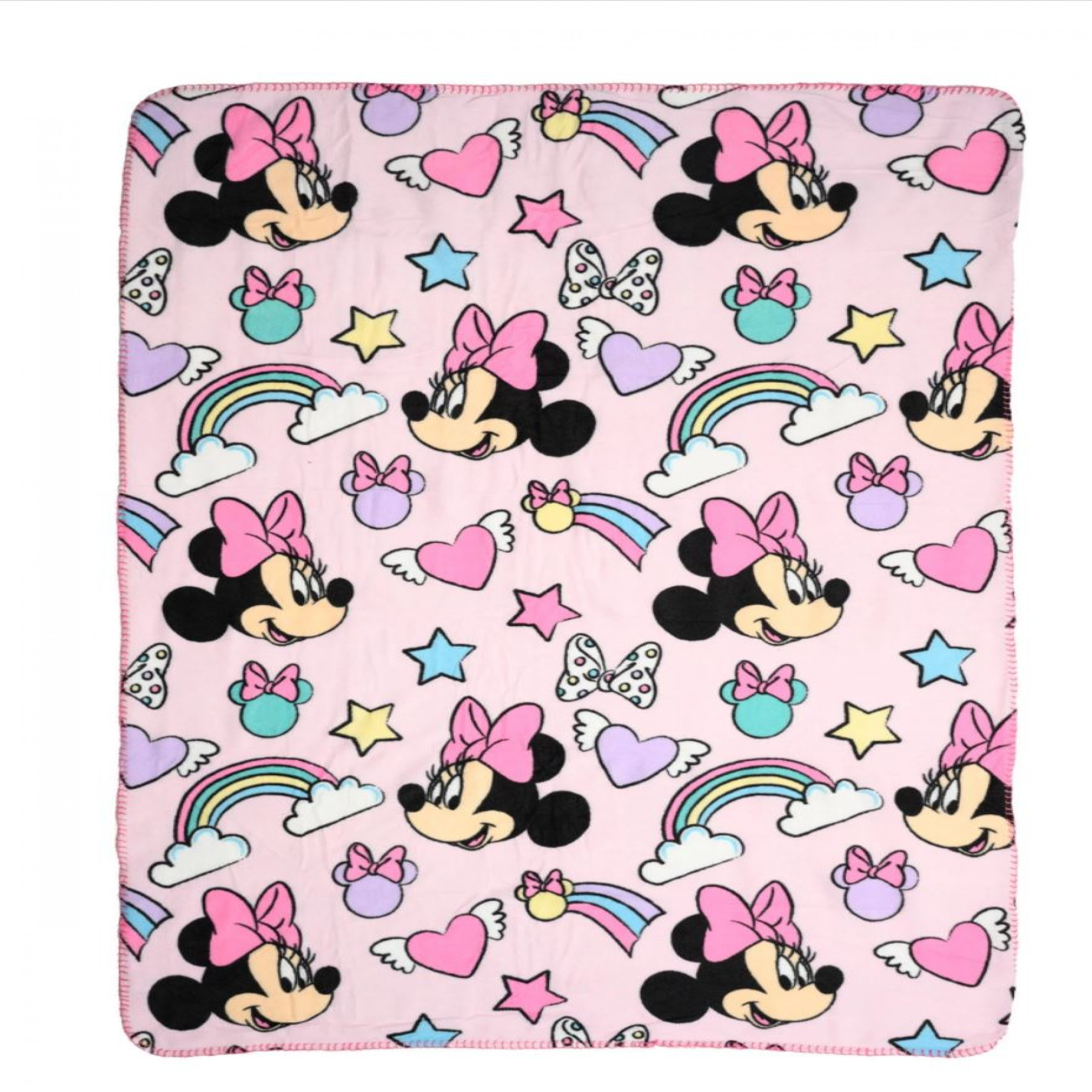 Multi Color 46 x 60 Disneys Minnie Mouse Dots So Crazy Micro Raschel Throw Blanket 