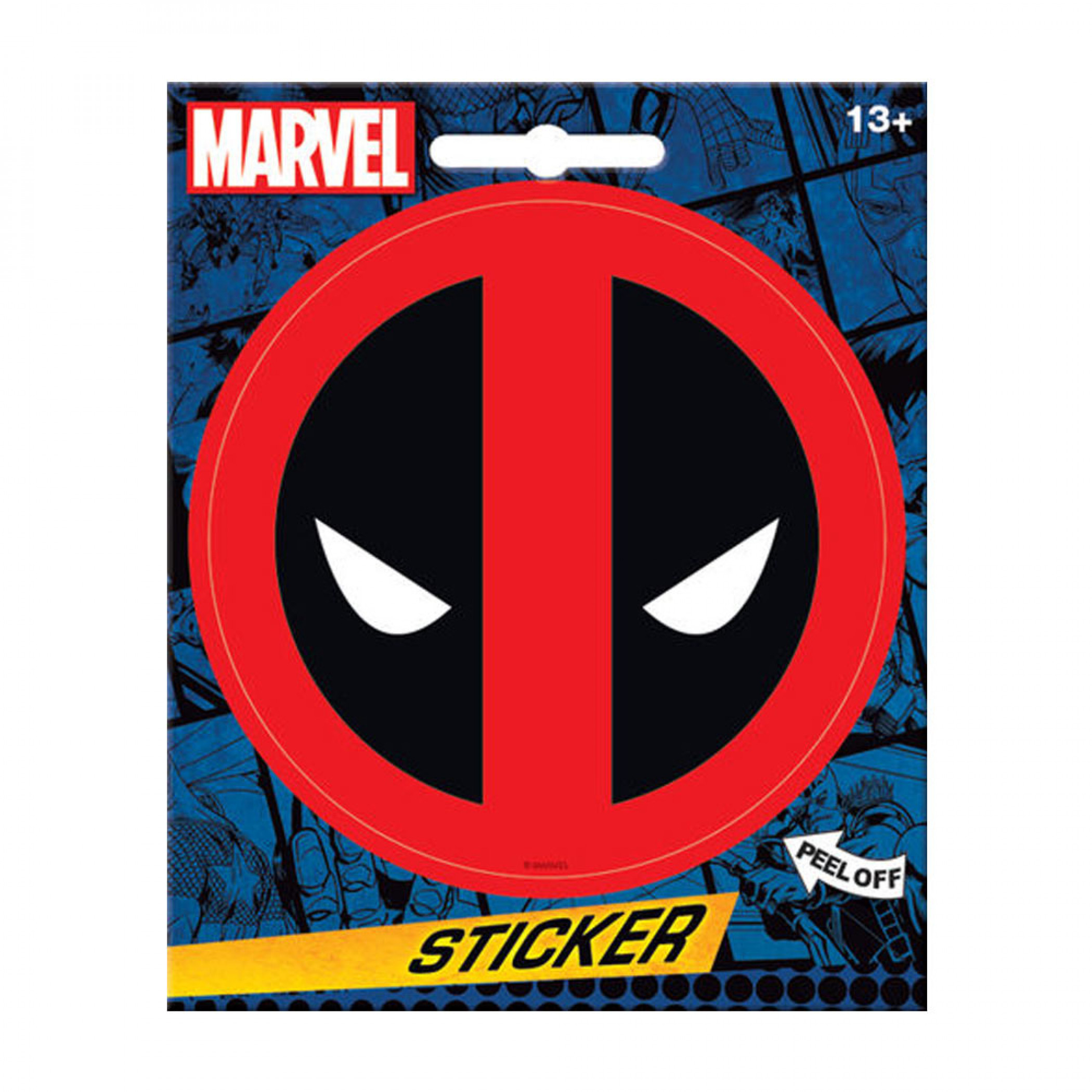 Deadpool Mask Logo Sticker, Red