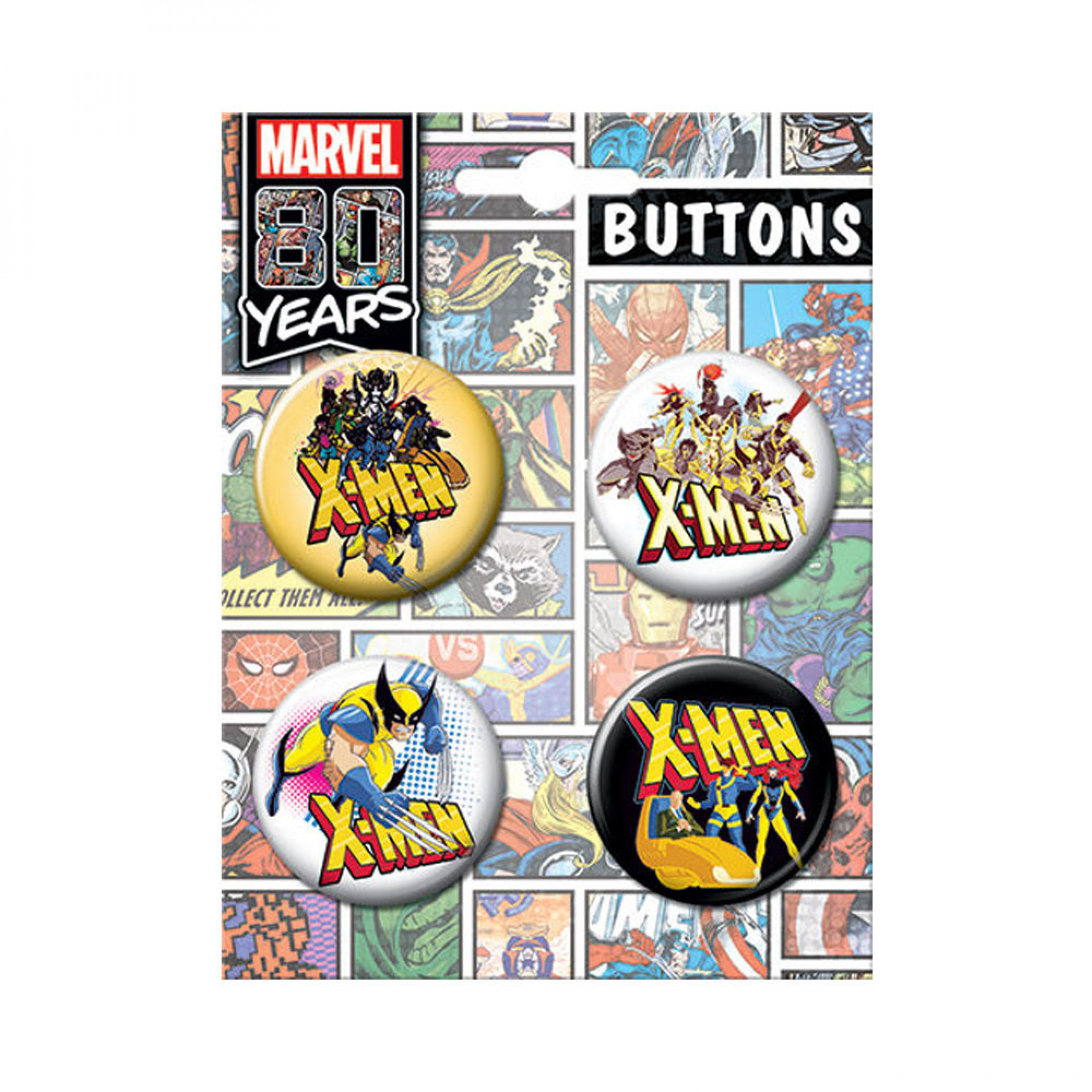 X-Men 4-Pack Button Set, Multi-Color