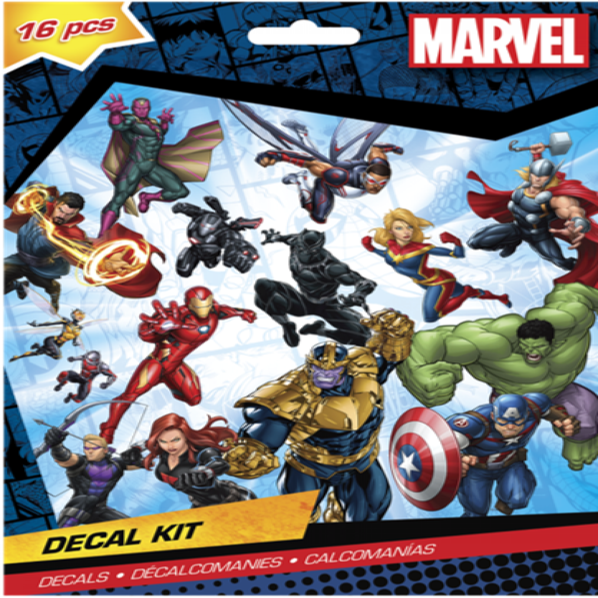 Marvel Avengers 16 Piece Decal Kit, Multi-Color