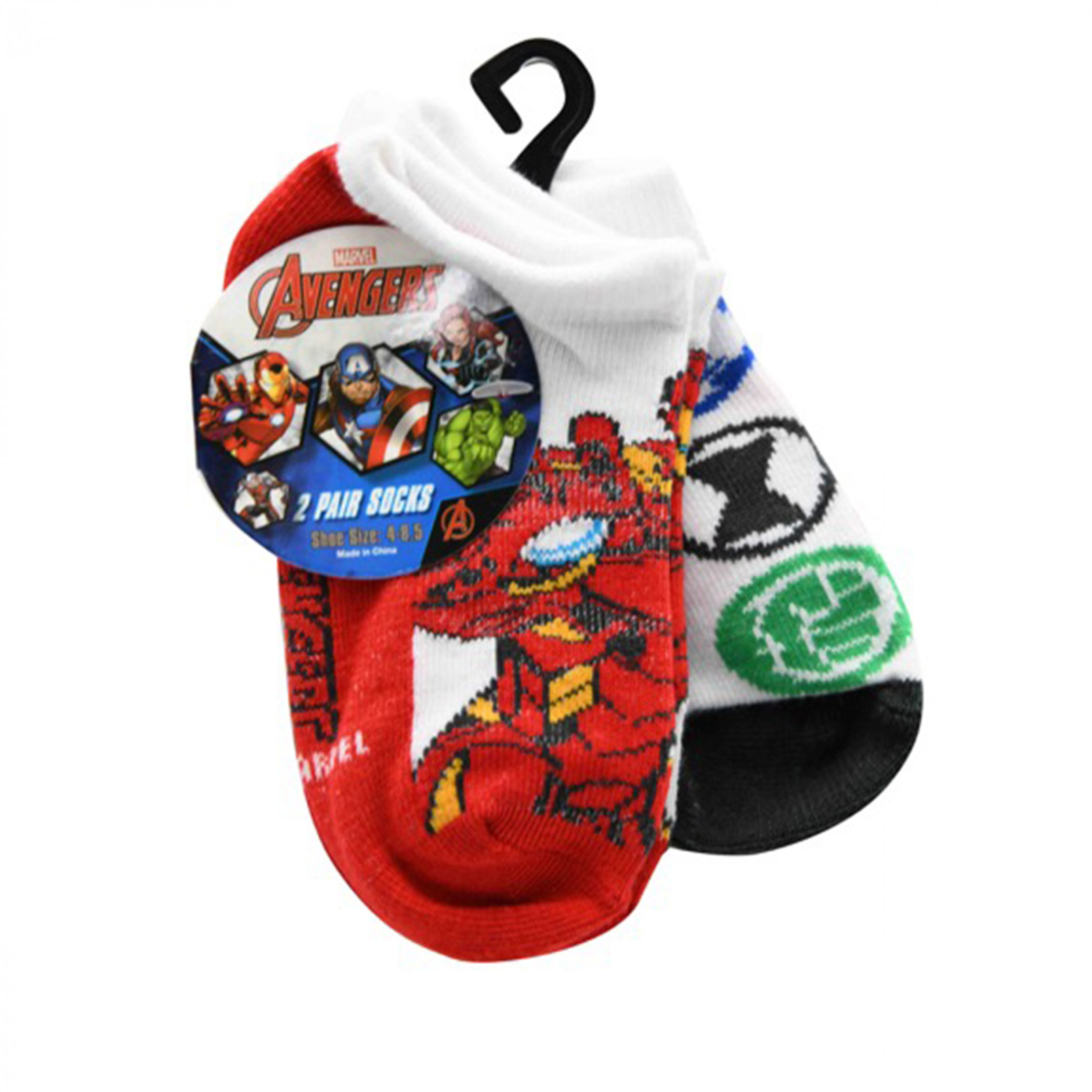 Avengers Toddlers 2-Pack Socks, White