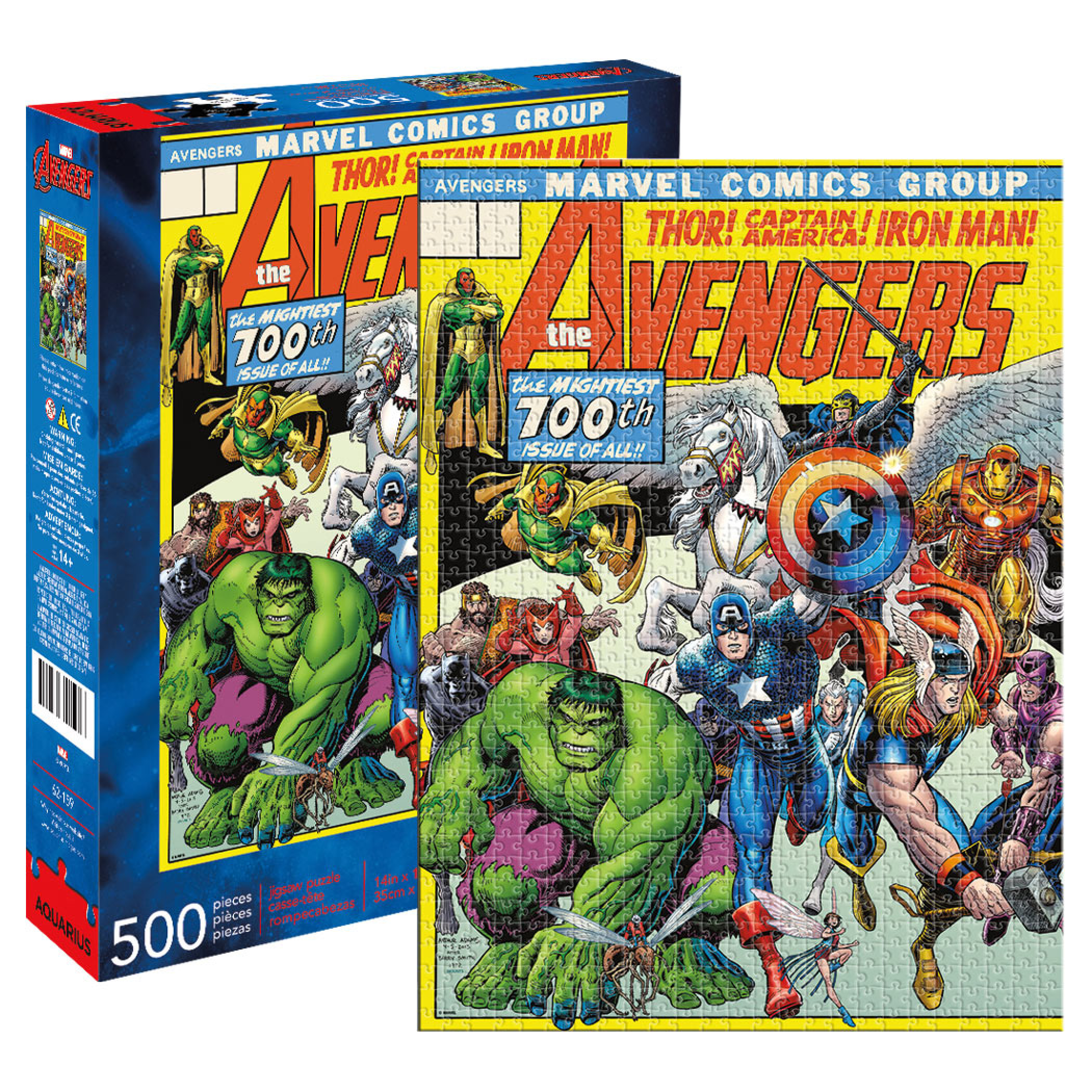 Avengers 100th Issue Comic Cover 500 Piece Puzzle, Yellow