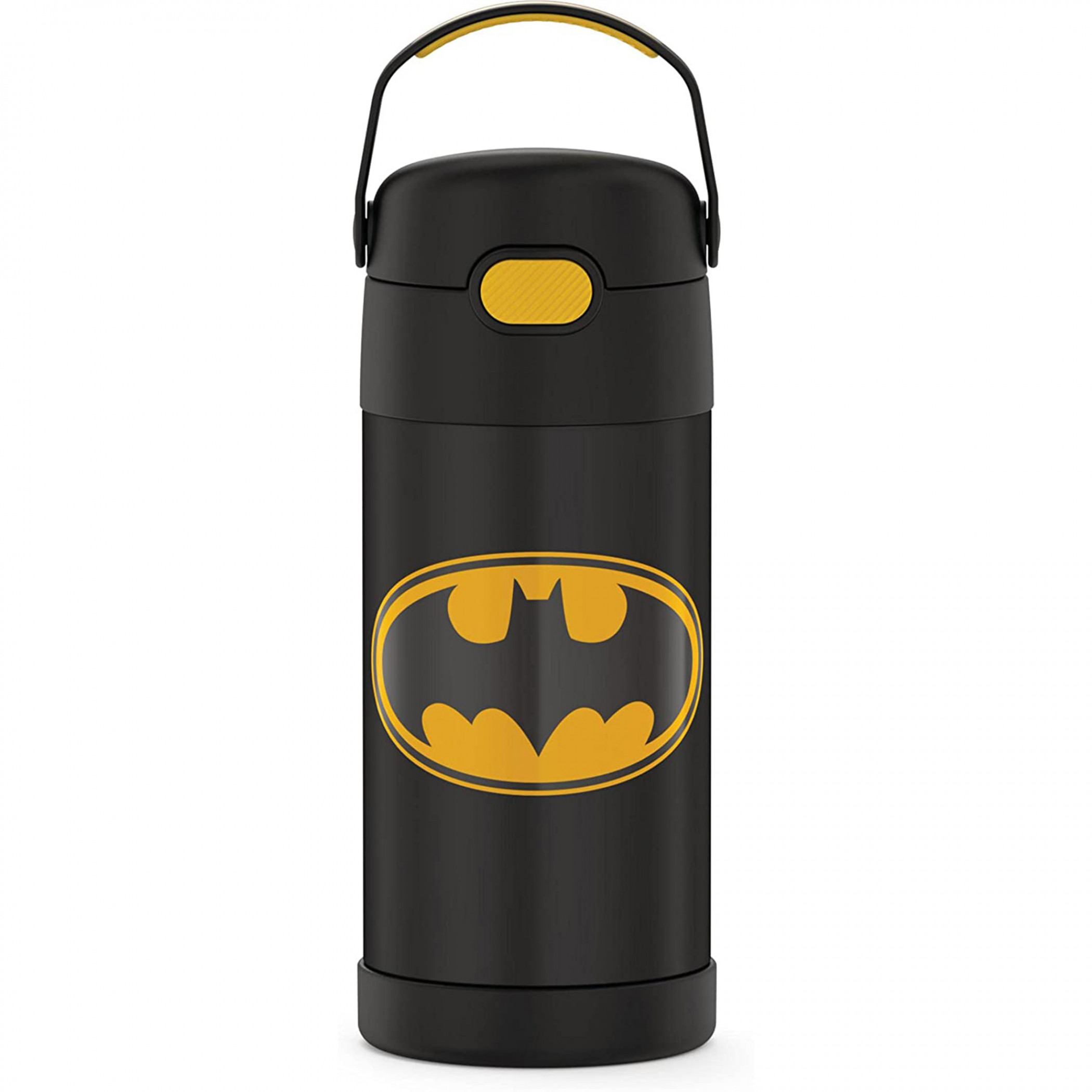 DC Comics Batman Symbol Stainless Steel 12oz Thermos Funtainer, Black