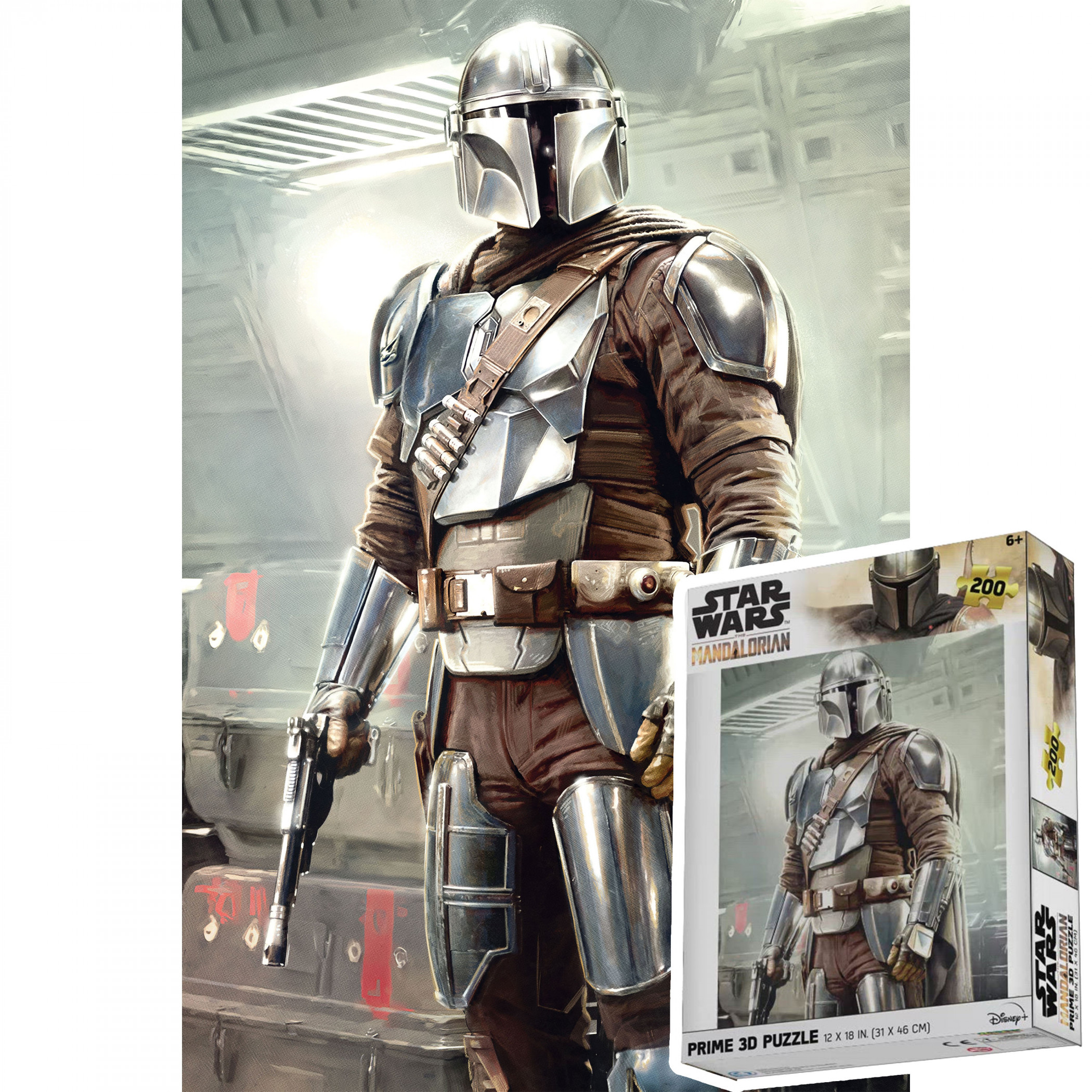 Star Wars The Mandalorian Mando 3D Lenticular 200pc Jigsaw Puzzle, Multi-Color