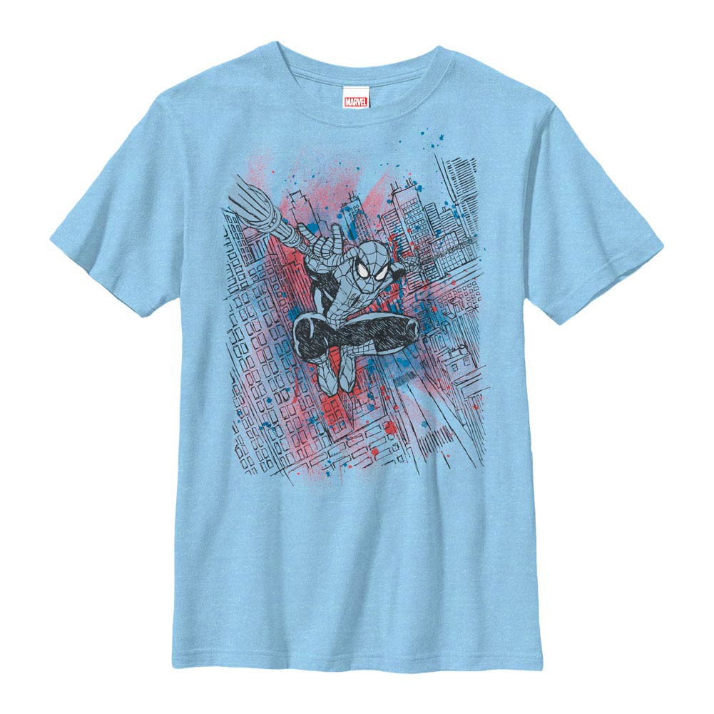 Spider-Man Sketched Out Blue Youth T-Shirt