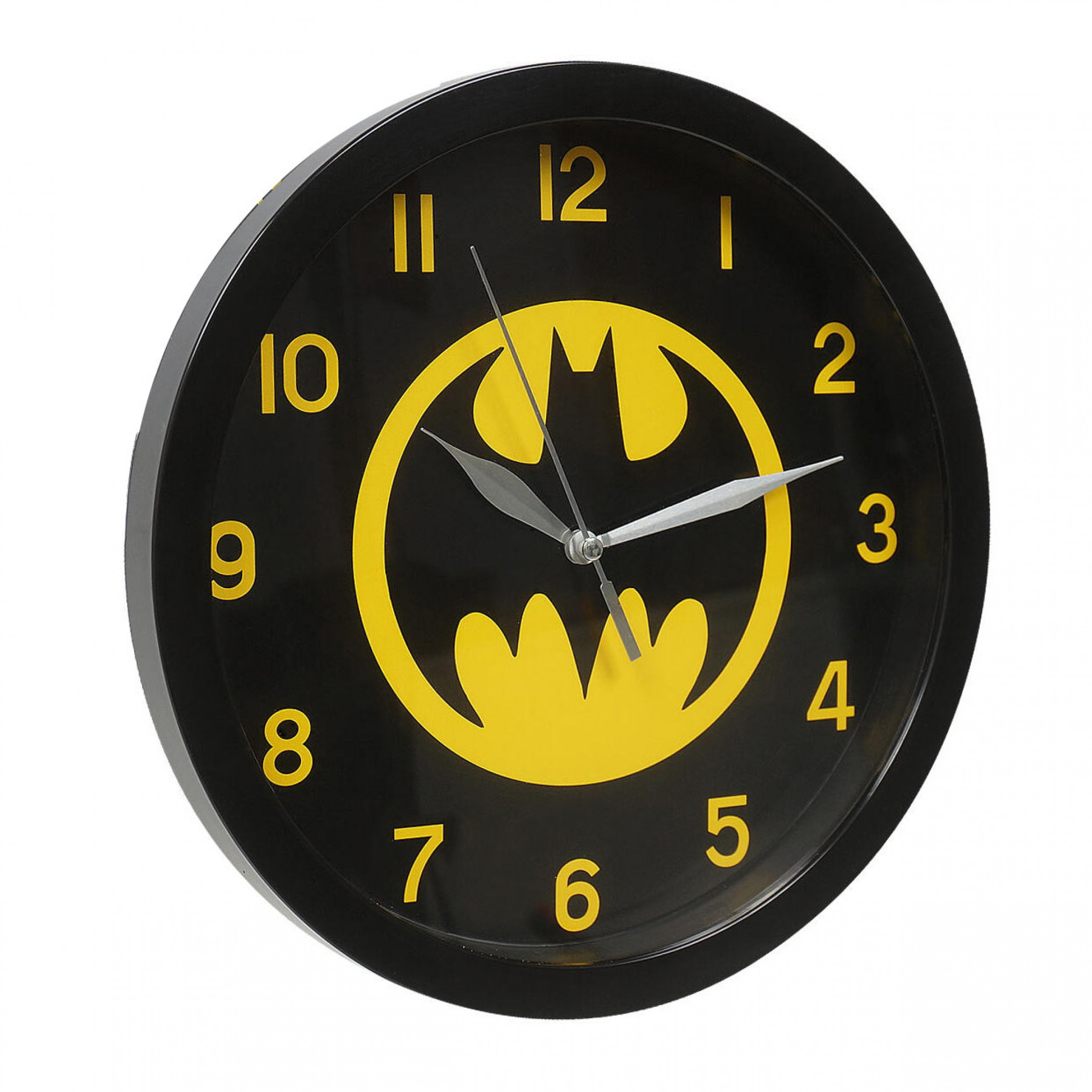 Batman Black on Yellow Symbol Wall Clock, Black