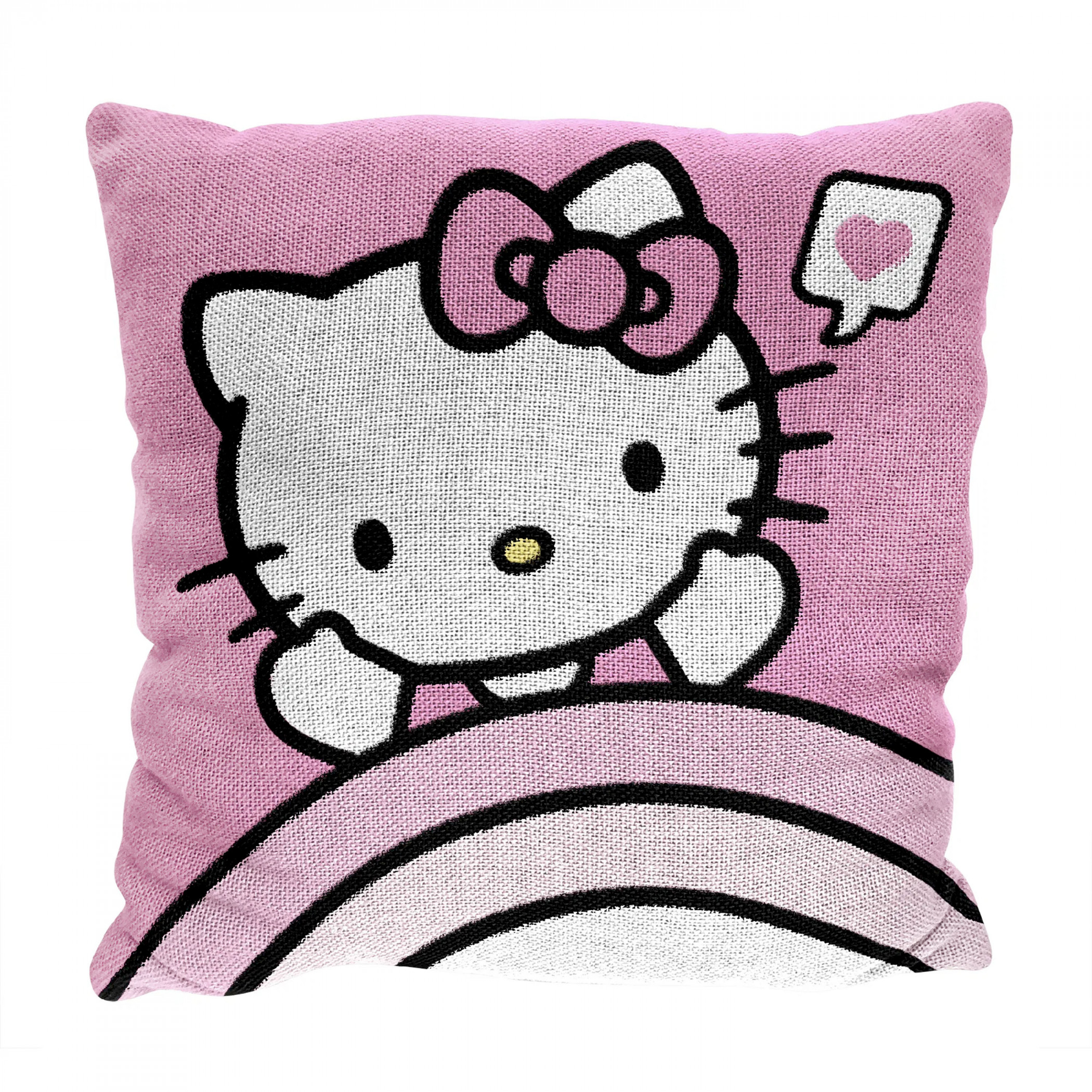 Hello Kitty Big Hugs 20' Woven Jacquard Pillow, Pink