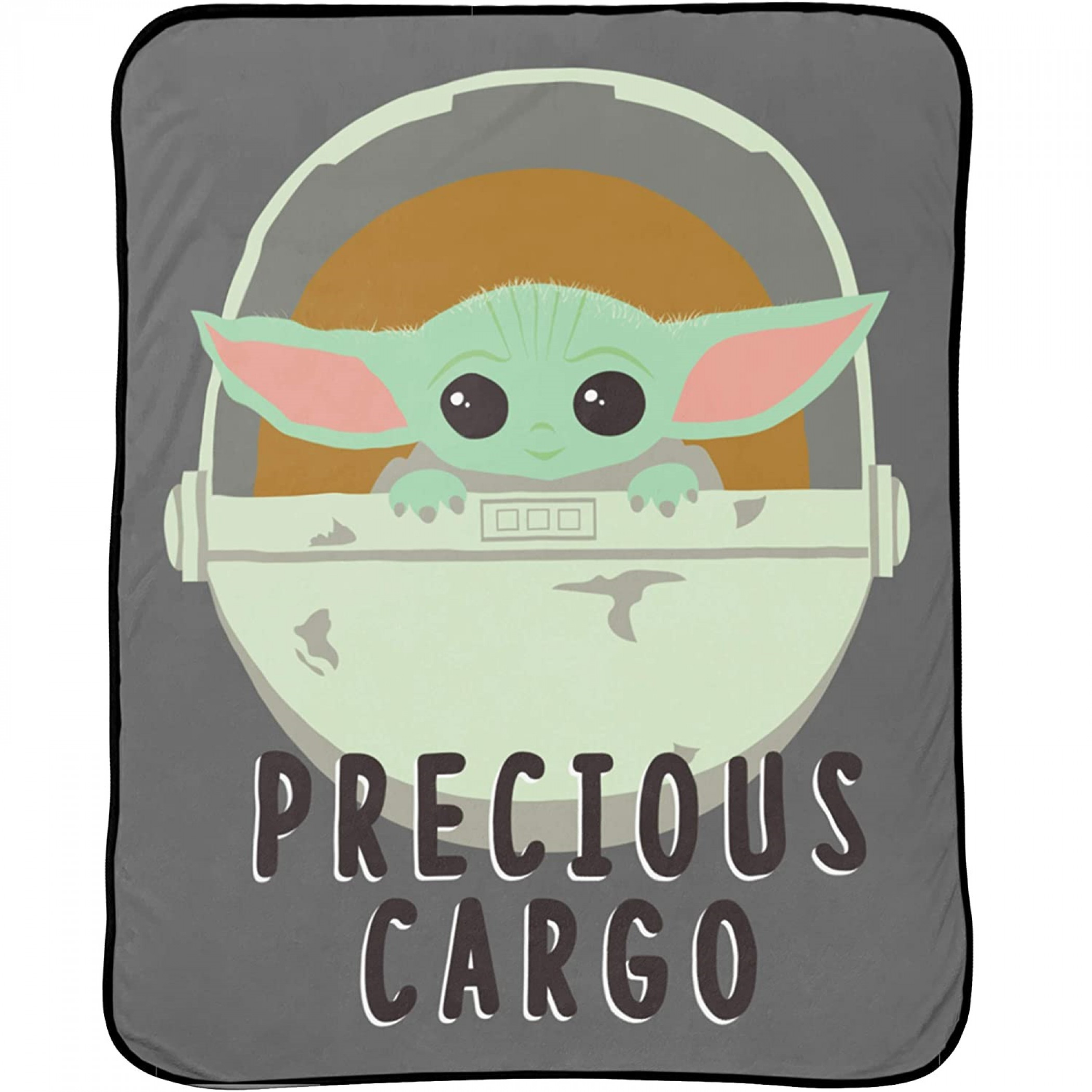 Star Wars The Mandalorian The Child Precious Cargo Throw Blanket, Grey