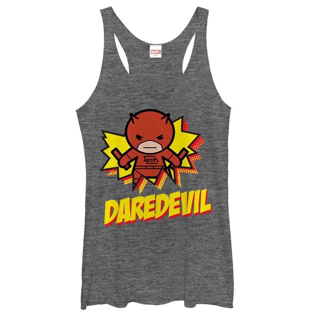 Daredevil Kamaii Gray Juniors Racerback Tank Top, Grey
