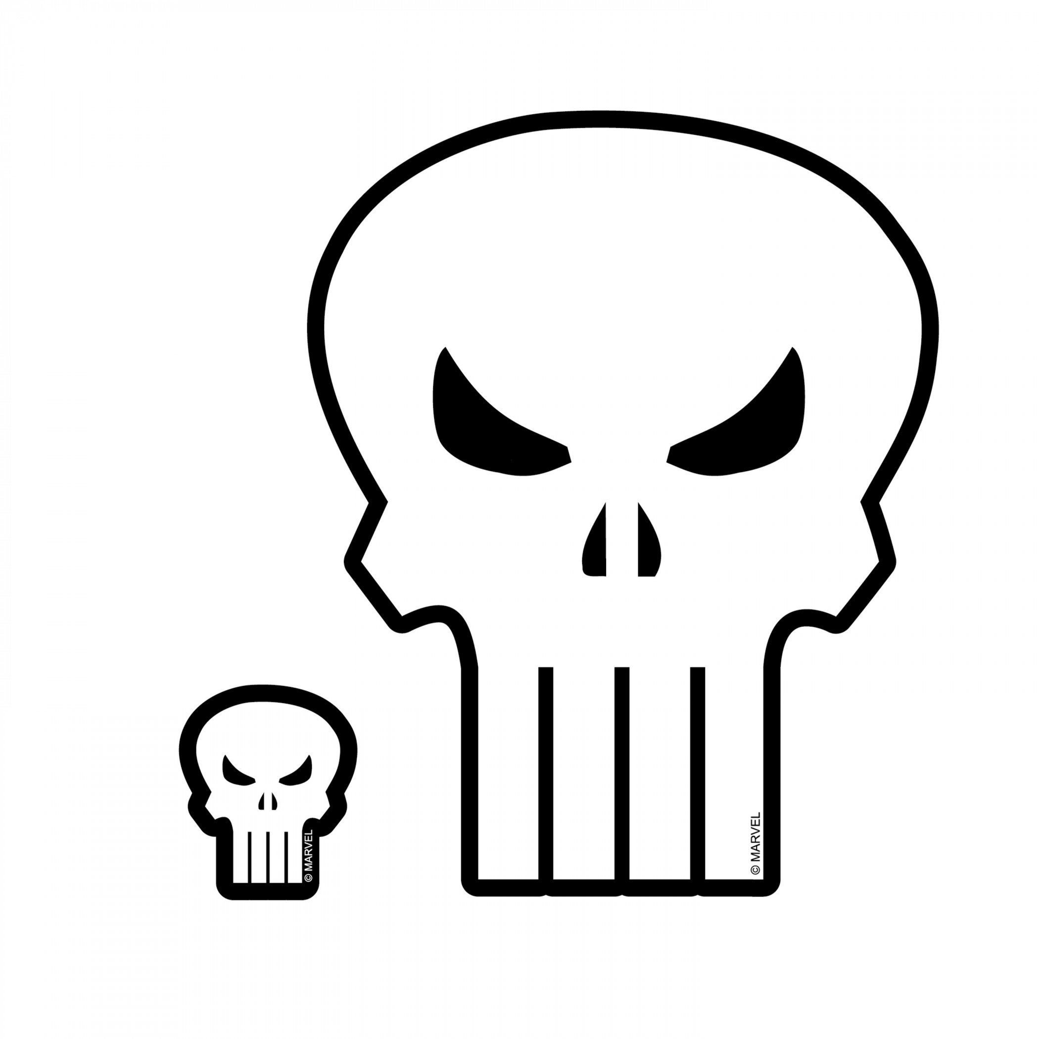 Punisher Logo 2-Piece Car Window Decal, White