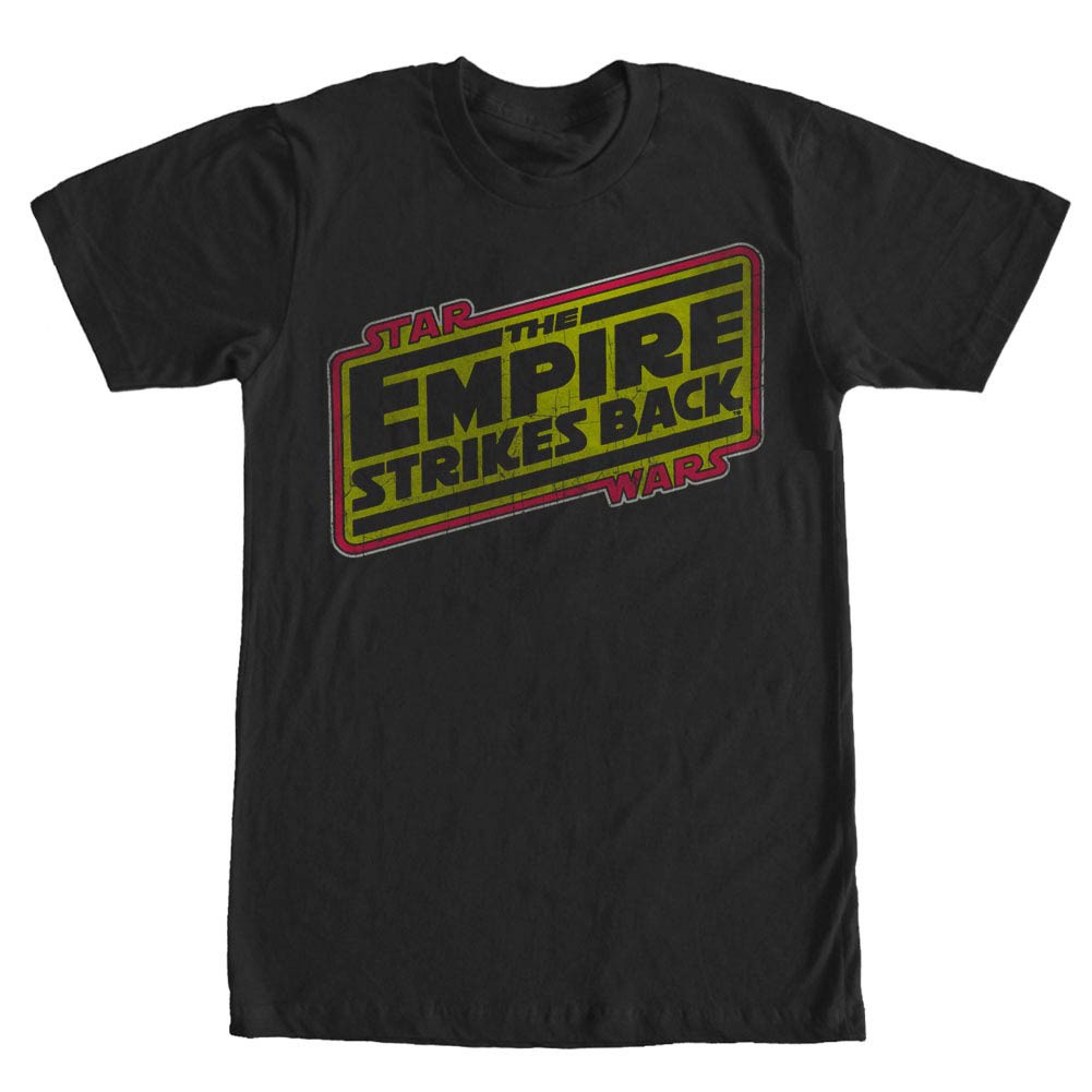 Star Wars Strikes Logo Black T-Shirt, Black