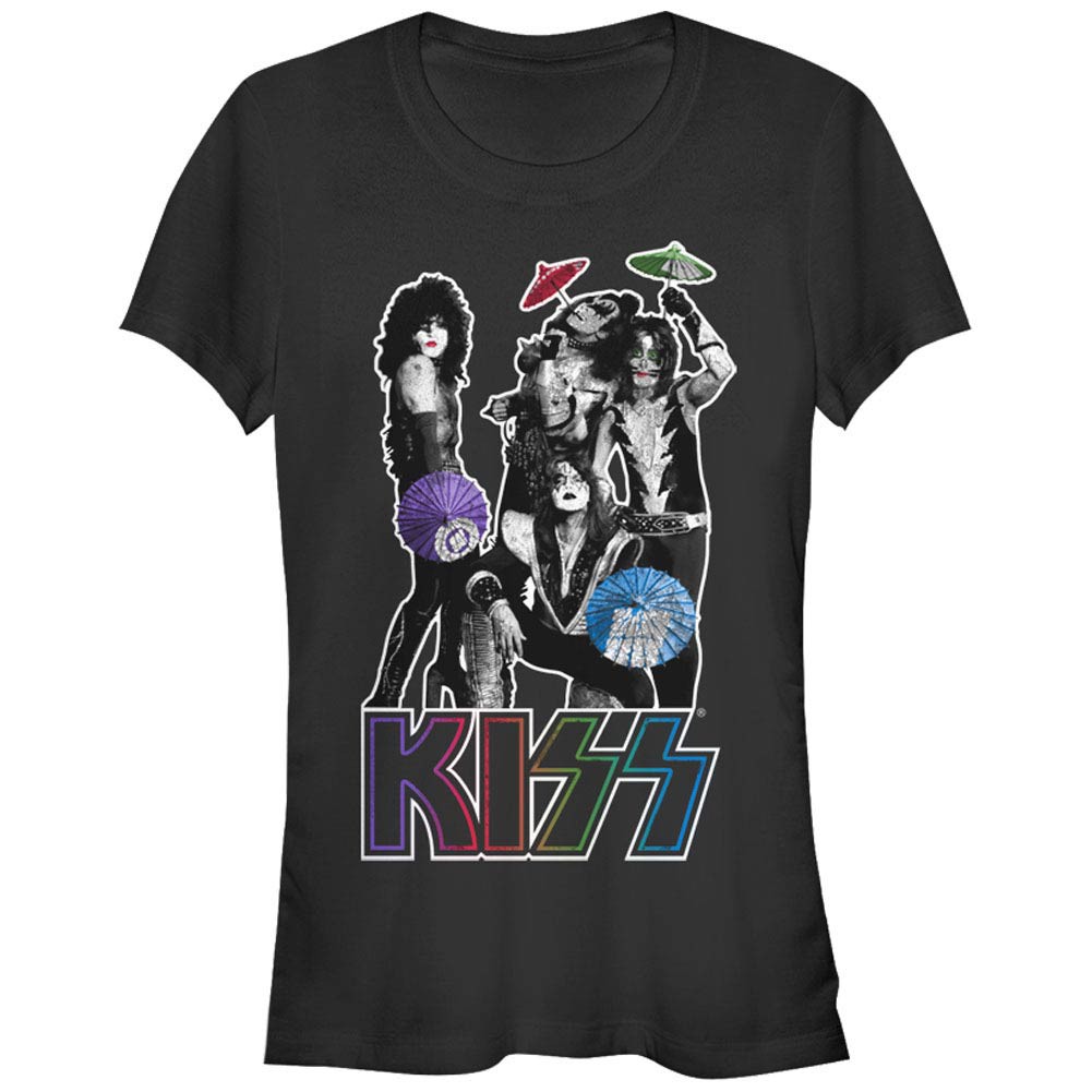 KISS Colored Umbrellas Black T-Shirt