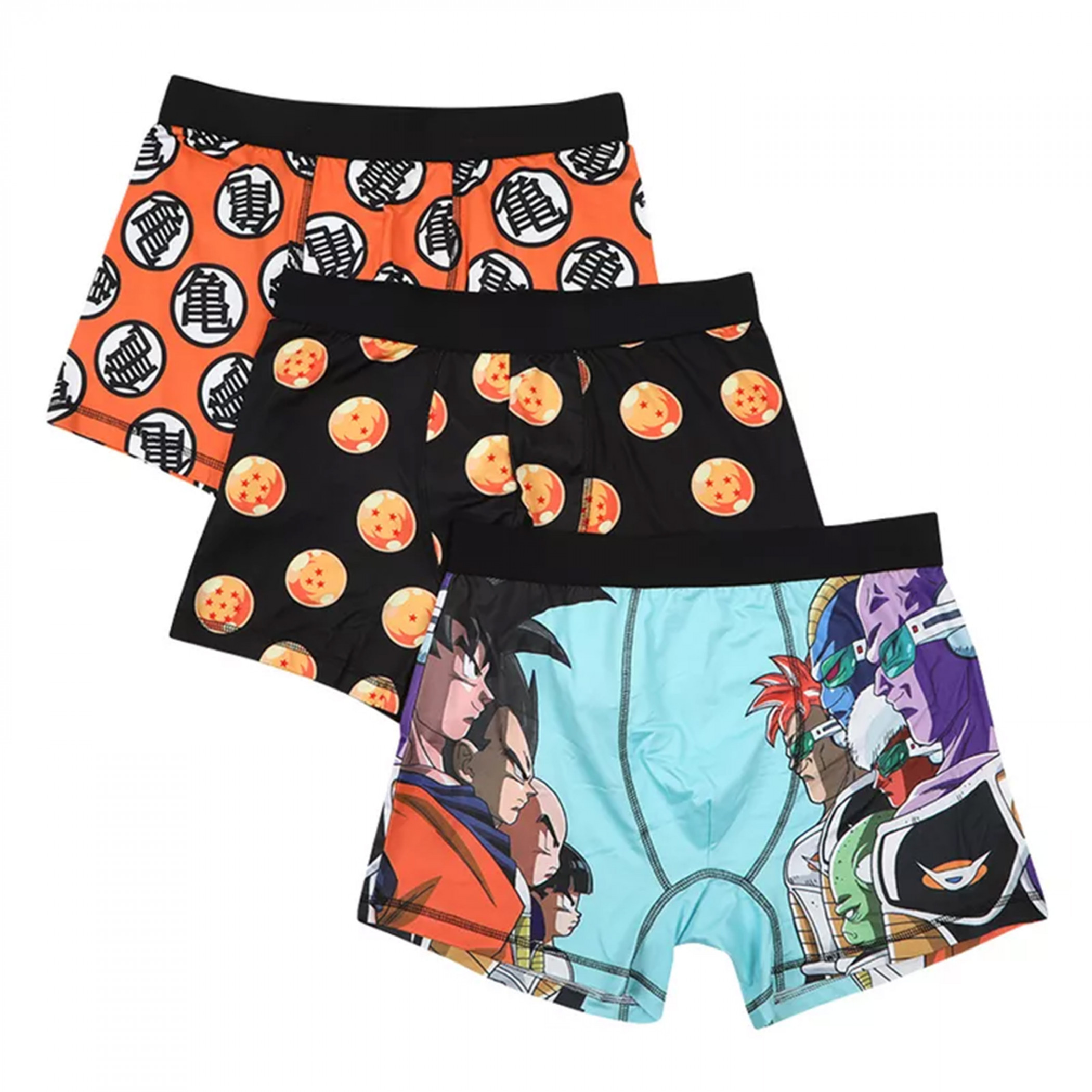 Dragon Ball Z Men's 3-Pair Pack of Boxer Briefs, Multi-Color