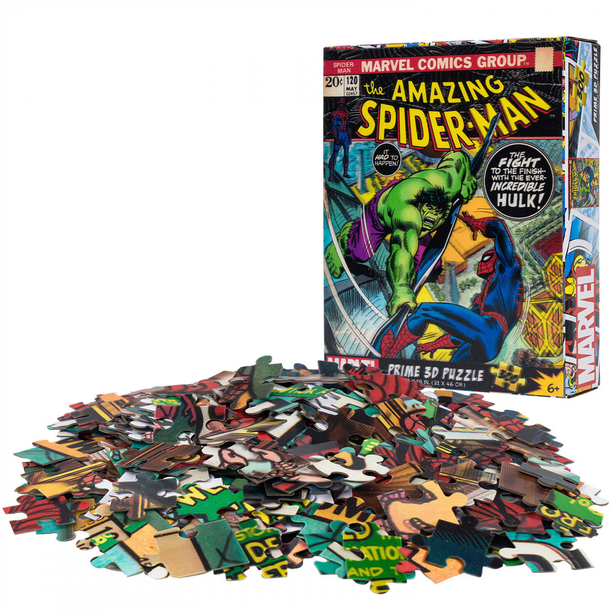 Spider-Man Vs The Incredible Hulk #120 Cover 300pc Puzzle, Multi-Color