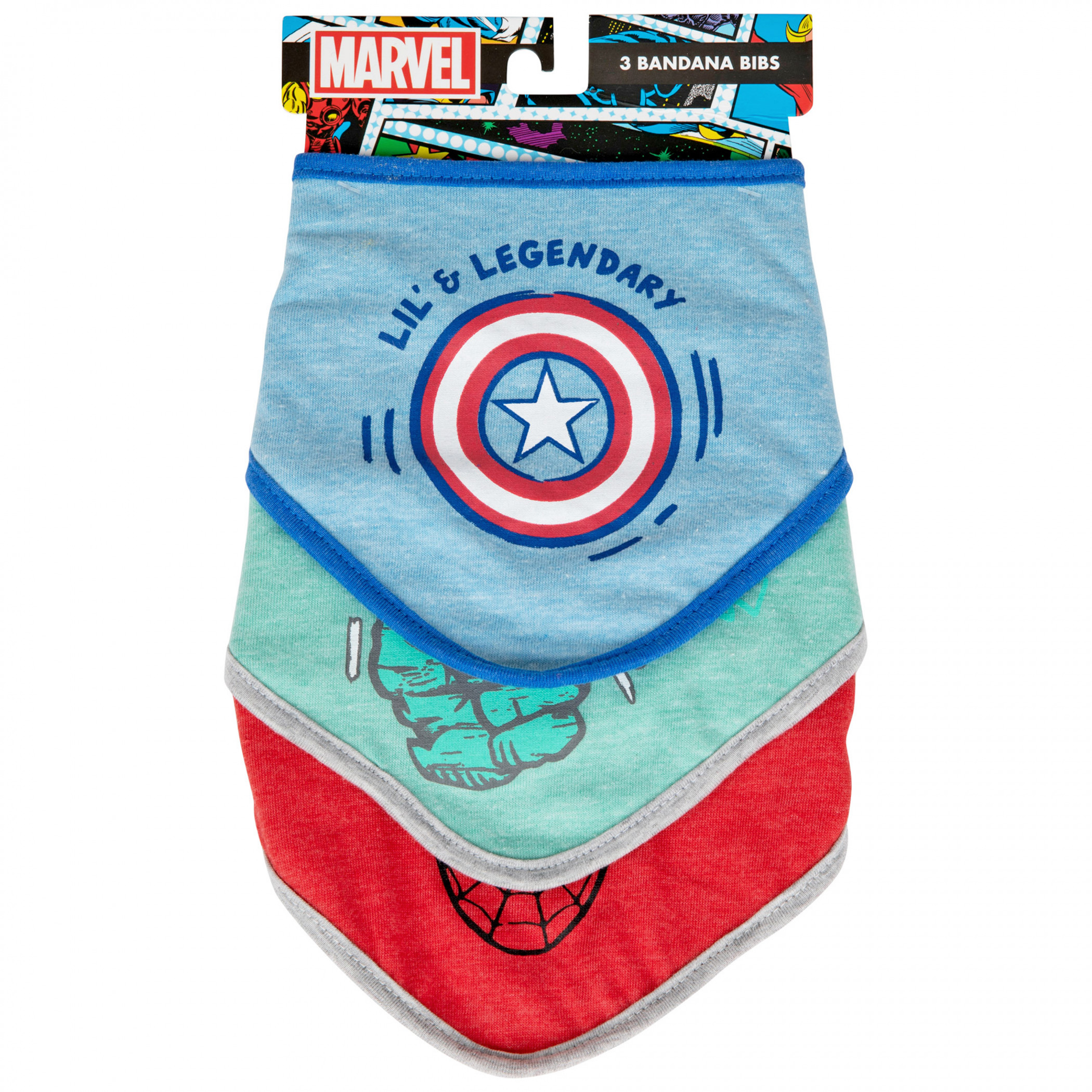 Marvel Avengers Heroes Bandana Bib 3-Pack, Multi-Color