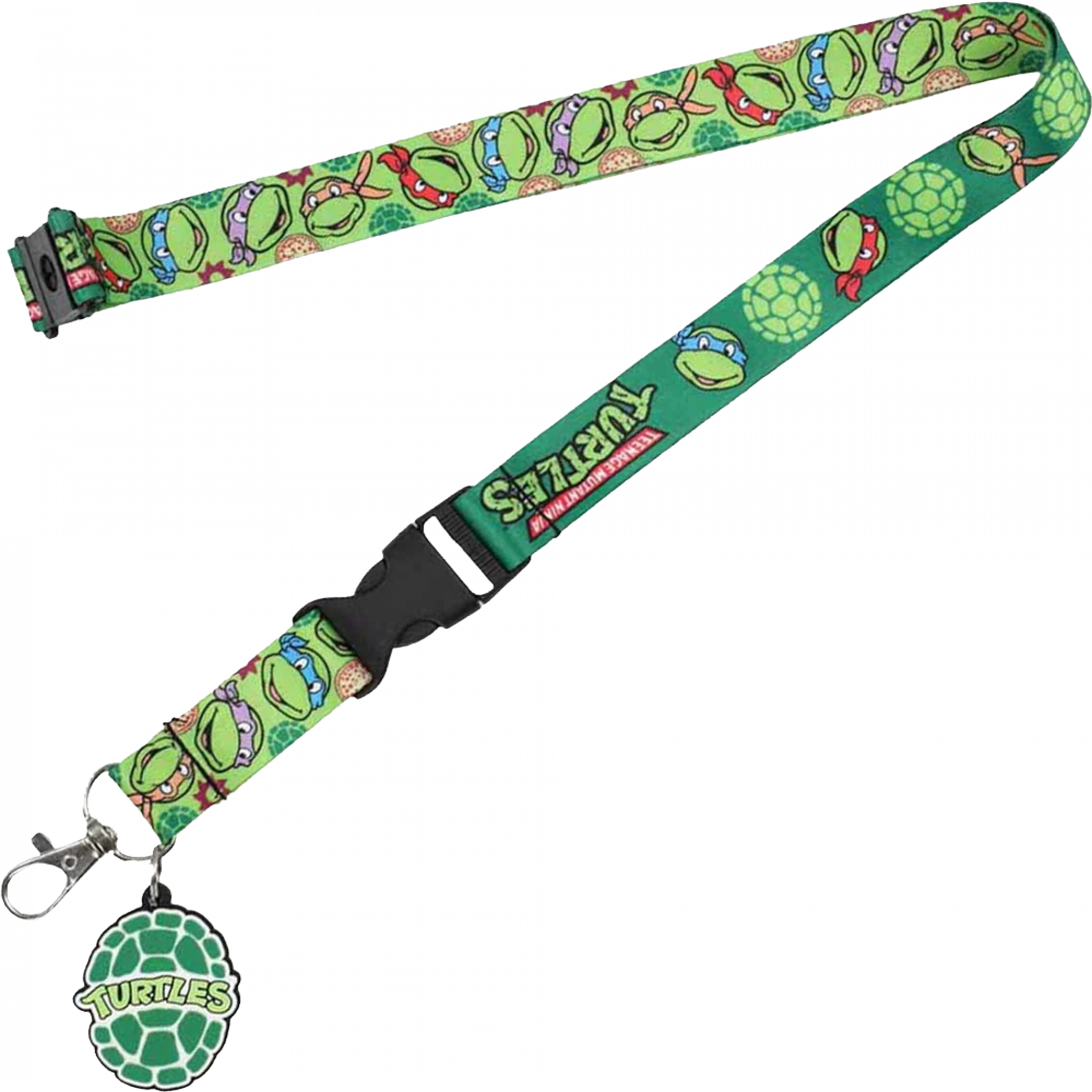 Teenage Mutant Ninja Turtles Lanyard w/ Rubber Charm, Green