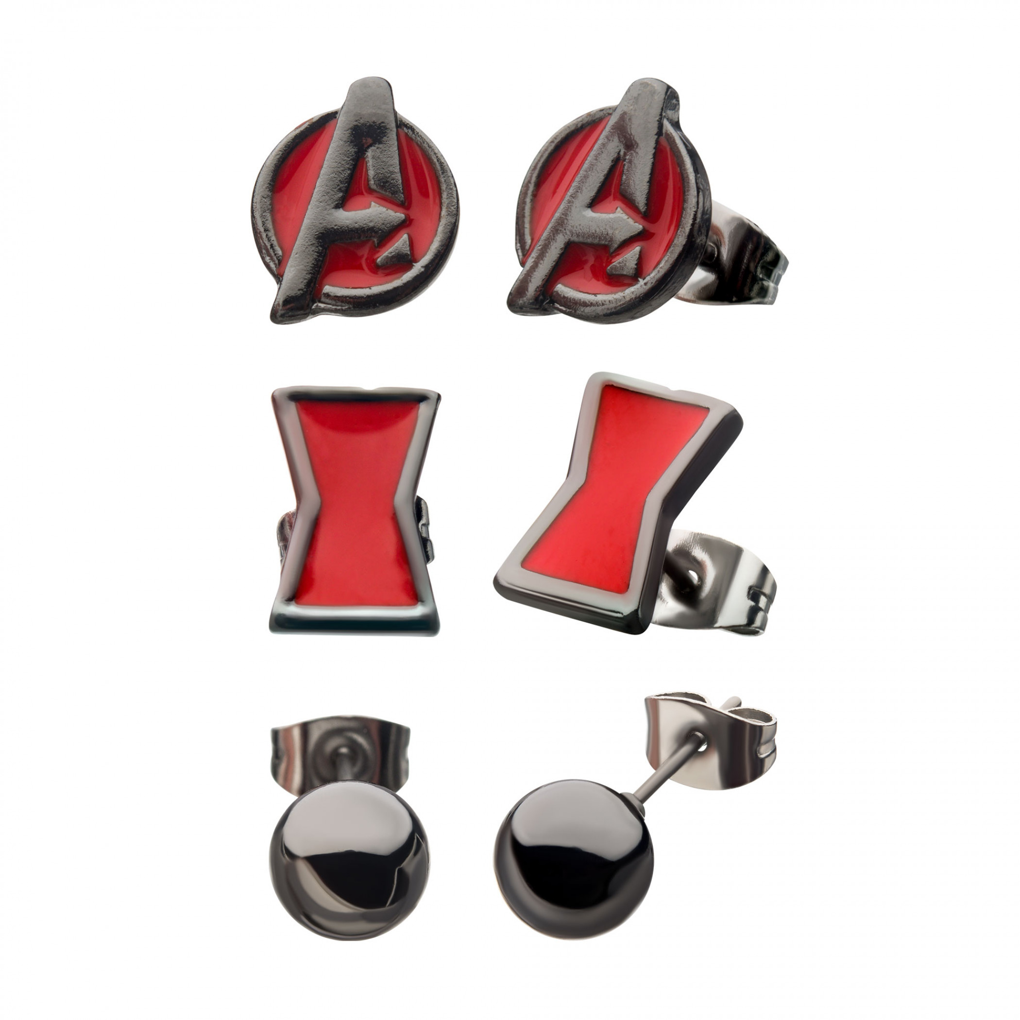 Black Widow Movie Earrings 3-Piece Set, Multi-Color