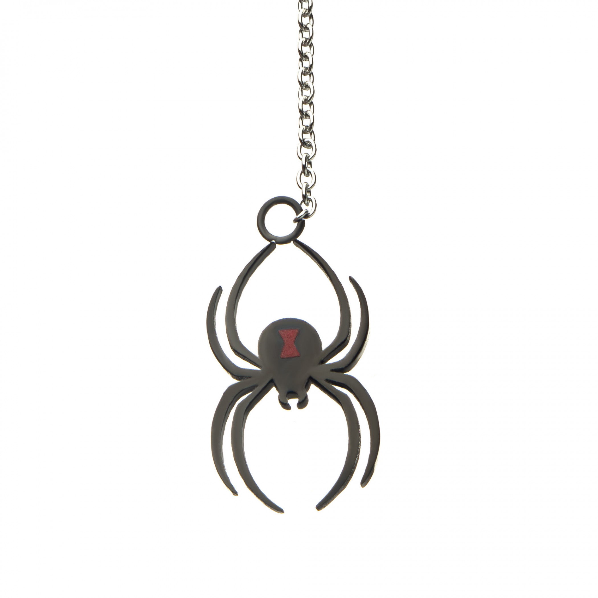 Black Widow Movie Spider Lariat Necklace, Black
