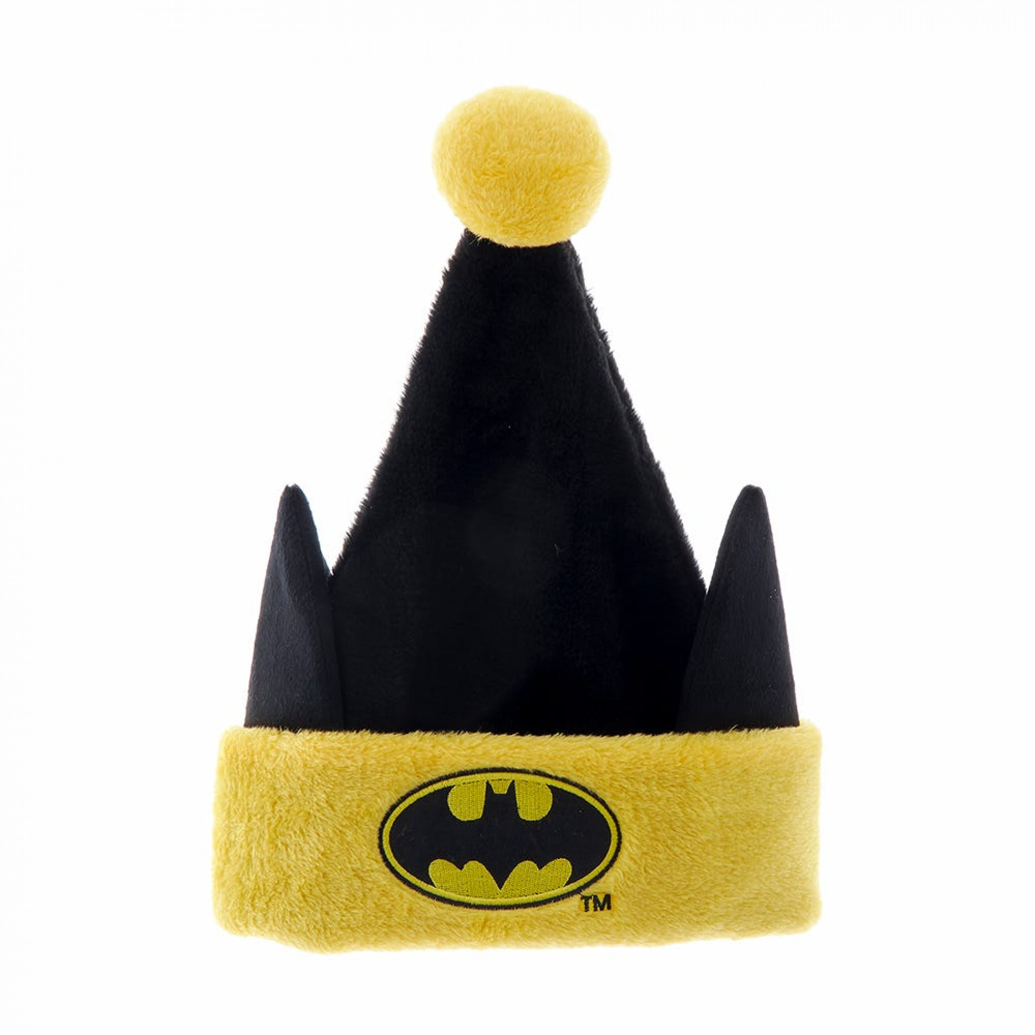 Batman Logo Santa Hat with Bat Ears, Black