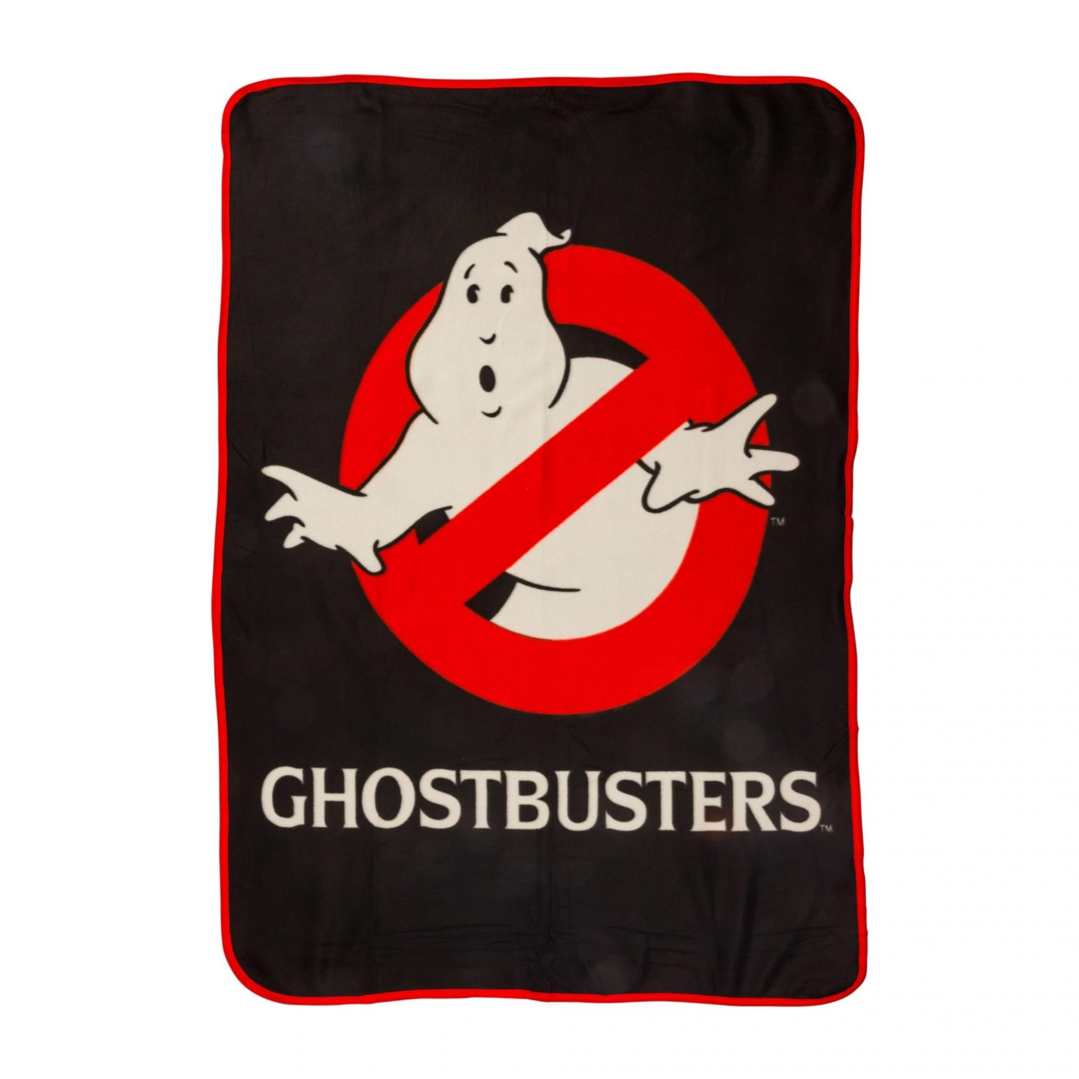 Ghost Busters Logo Fleece Throw Blanket, Black