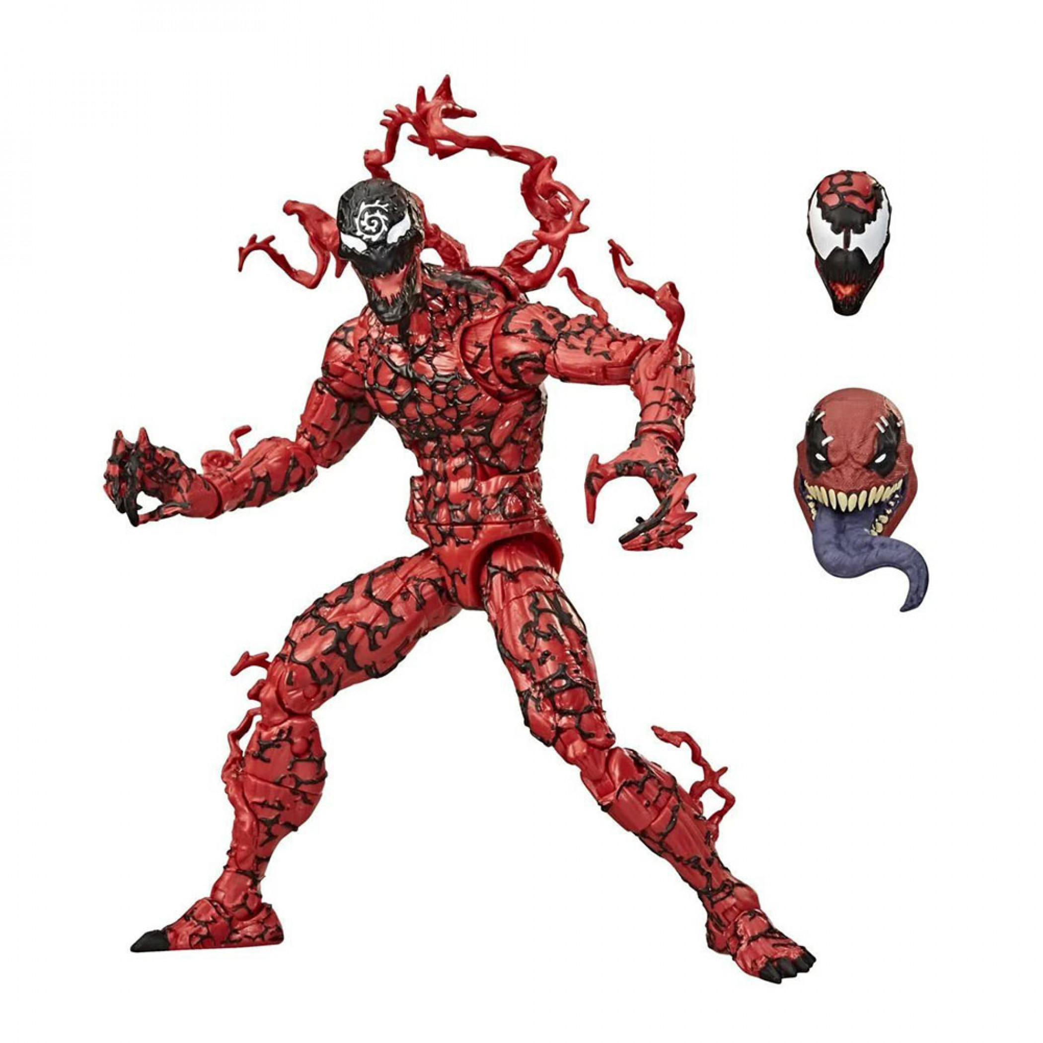 Marvel Comics Venom Carnage 6' Posable Figure w/ Interchangeable Faces, Red