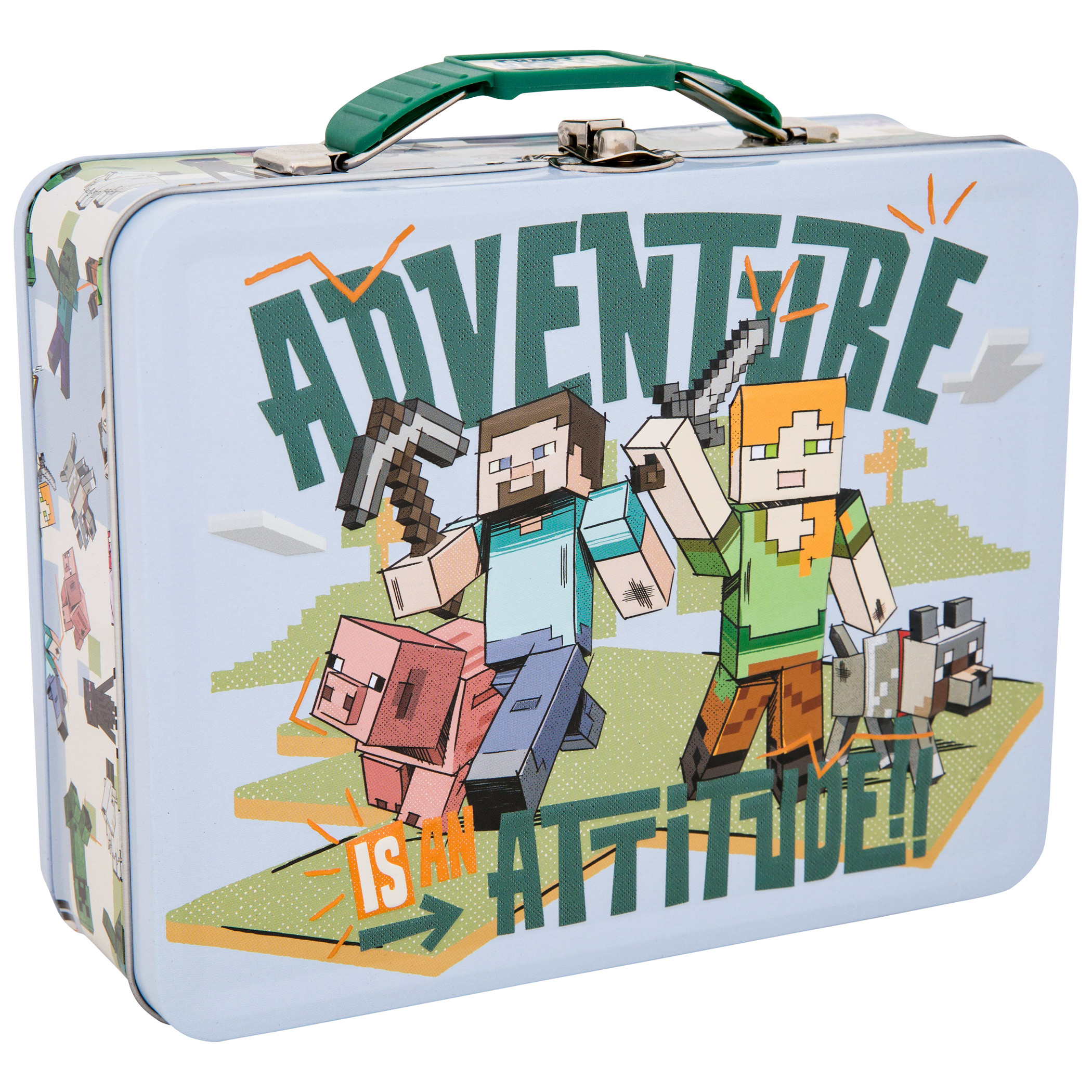 Minecraft Adventure Attitude Tin Lunchbox, Grey
