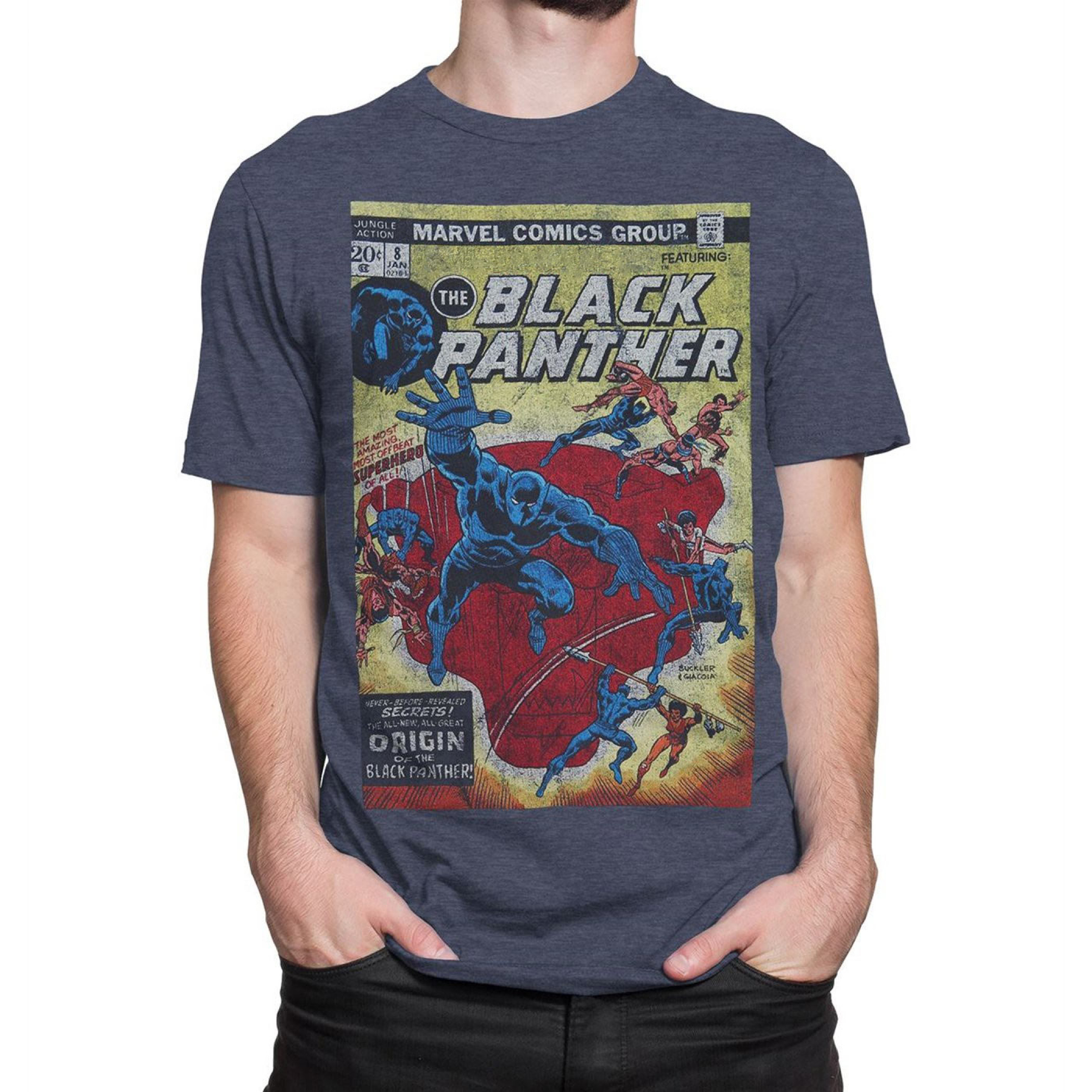 Black Panther Jungle Action #8 Cover Men's T-Shirt, Blue