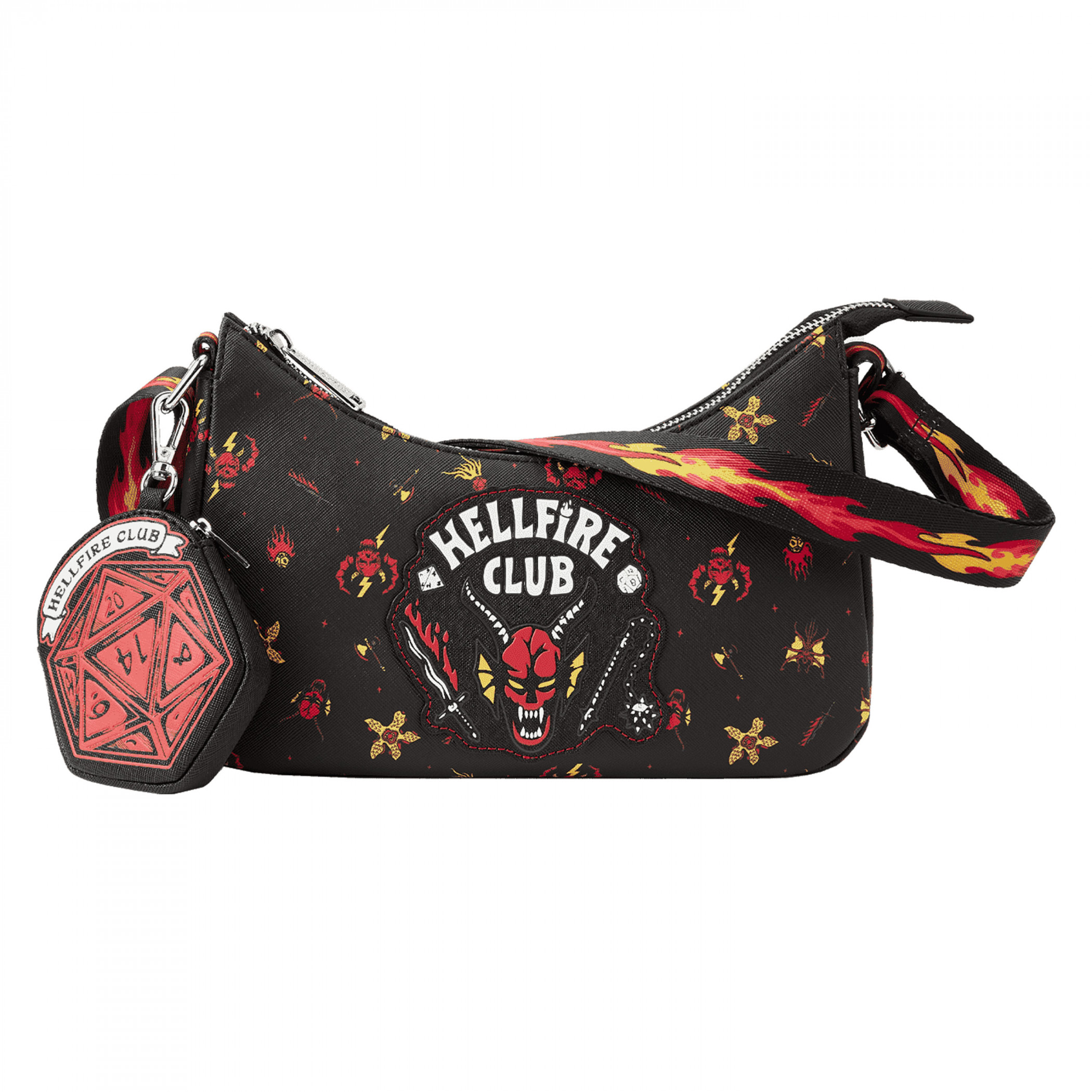 Stranger Things Hellfire Club Glow Crossbody Bag by Loungefly, Black