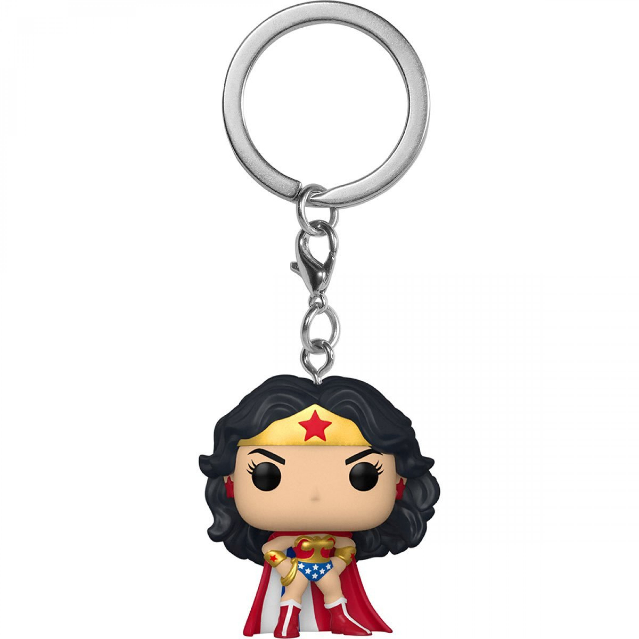 Wonder Woman 80th Classic With Cape Funko Pop! Vinyl Keychain, Multi-Color