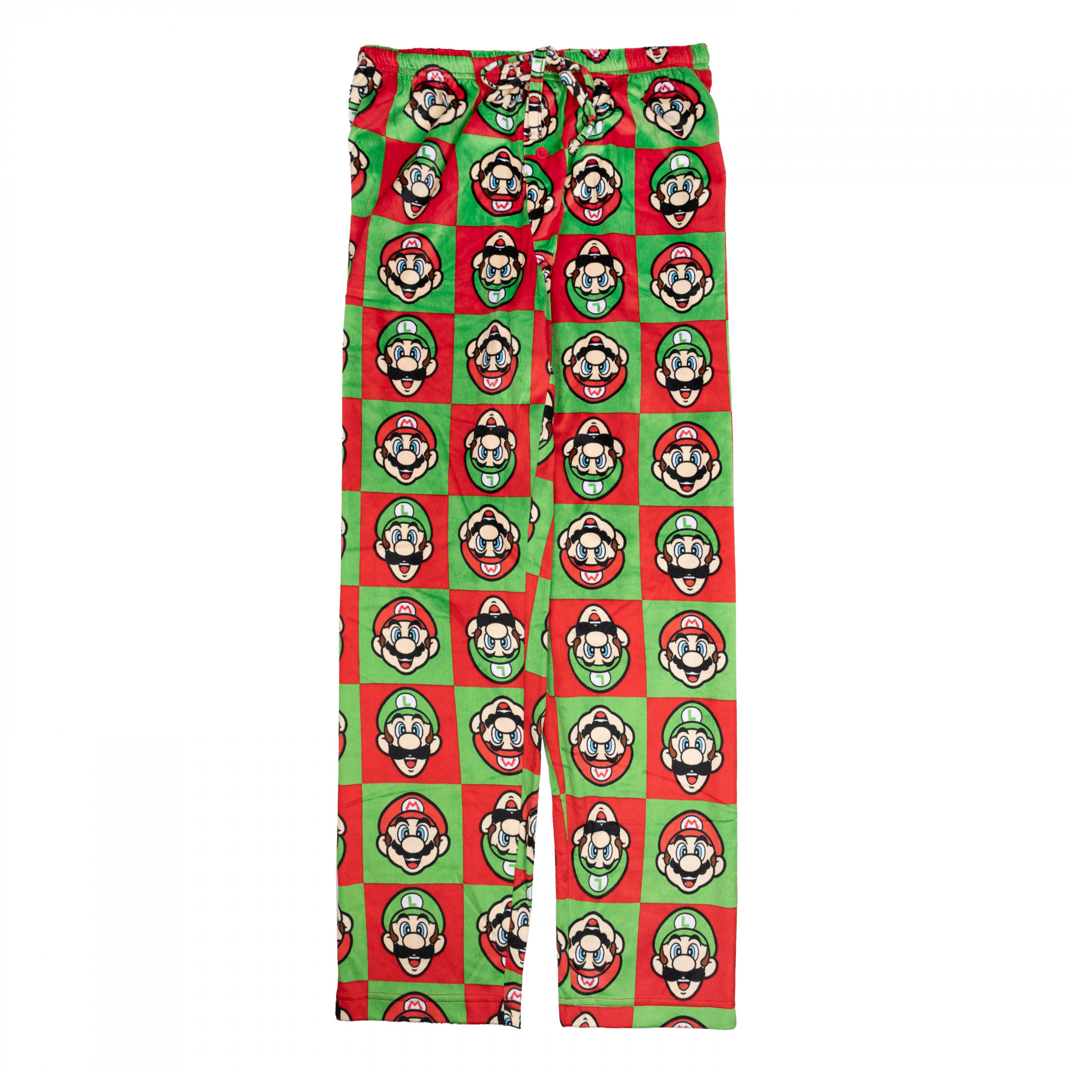 Super Mario Bros. Mario and Luigi Checkered Sleep Pants, Multi-Color