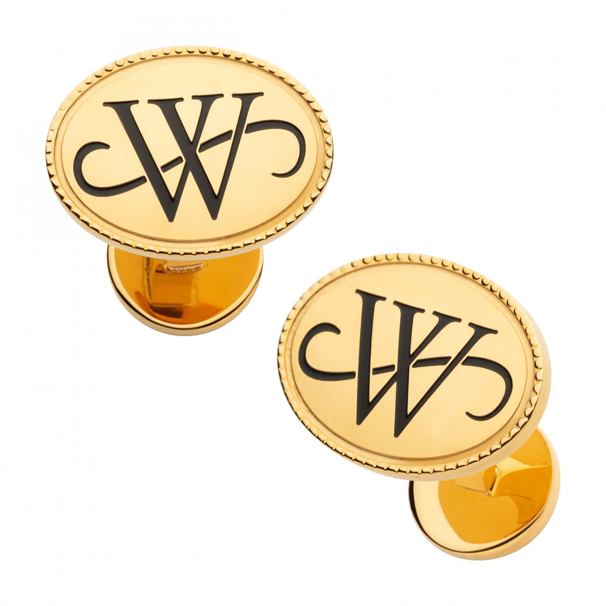The Batman Wayne Crest Steel Cufflinks, Gold