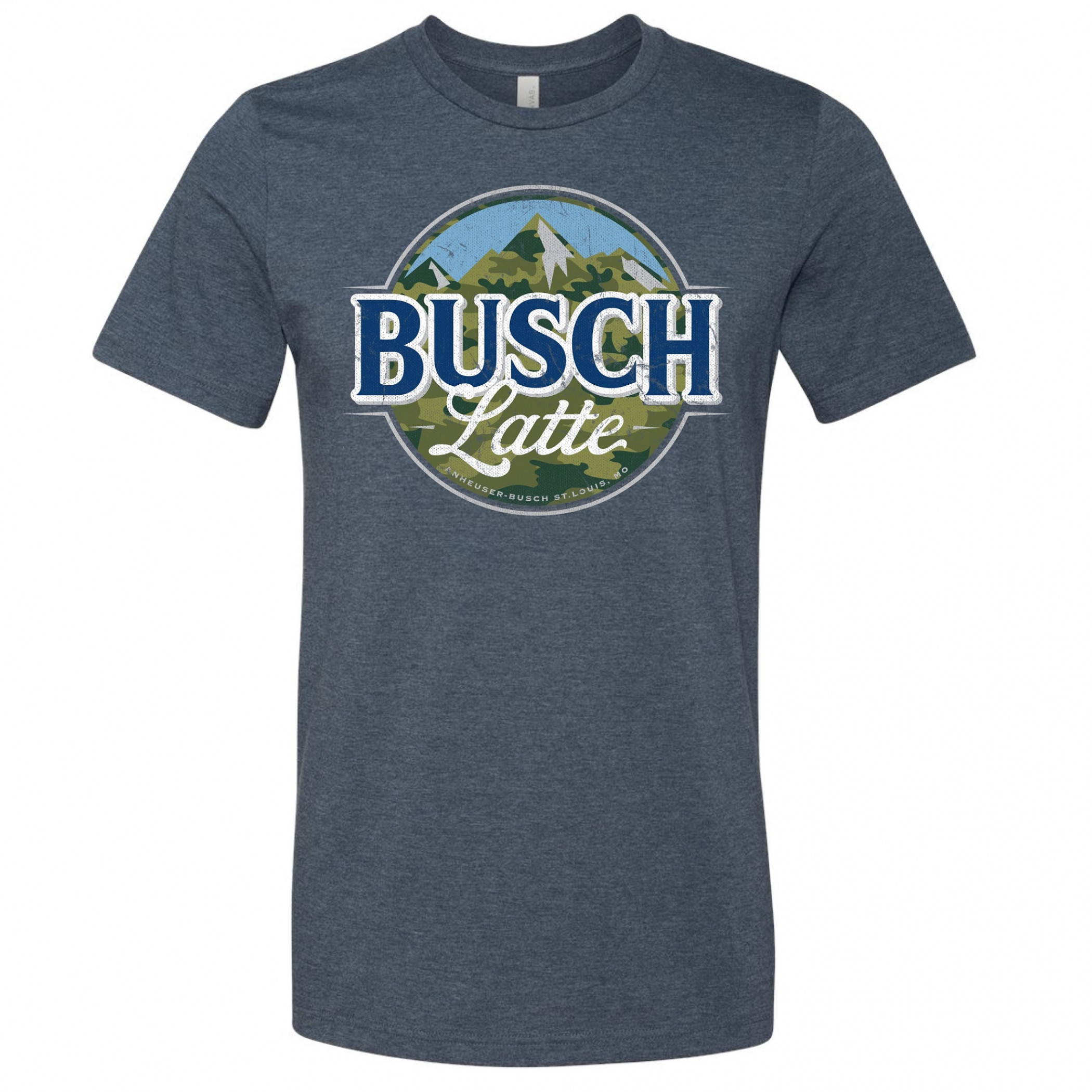 Busch Latte Camouflage Logo Blue T-Shirt Blue