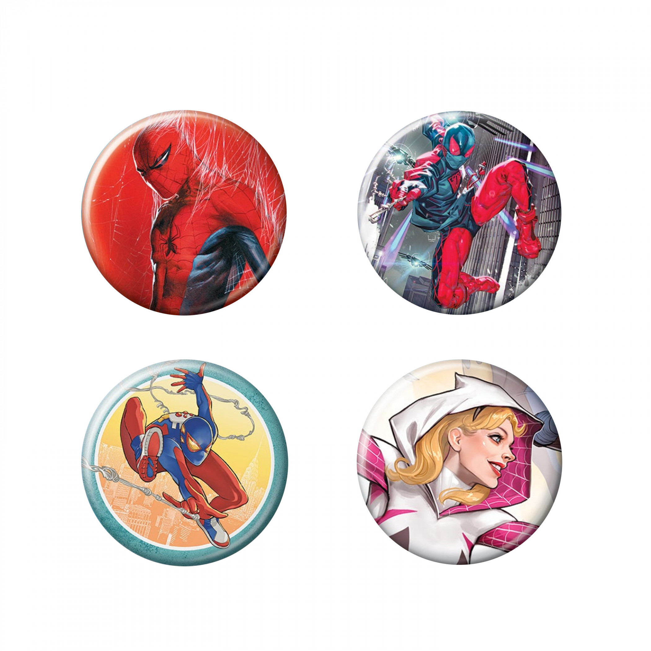 Spider-Man Covers 4-Pack Button Set, Multi-Color