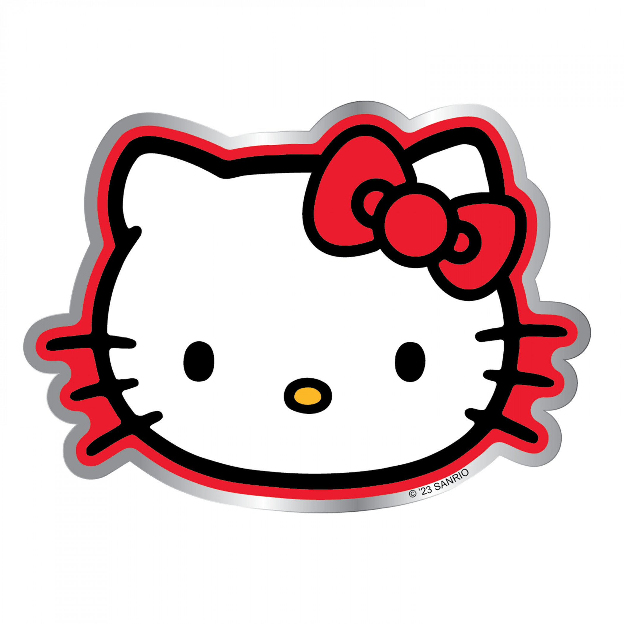 Hello Kitty Classic Cute Aluminum Car Decal, Multi-Color