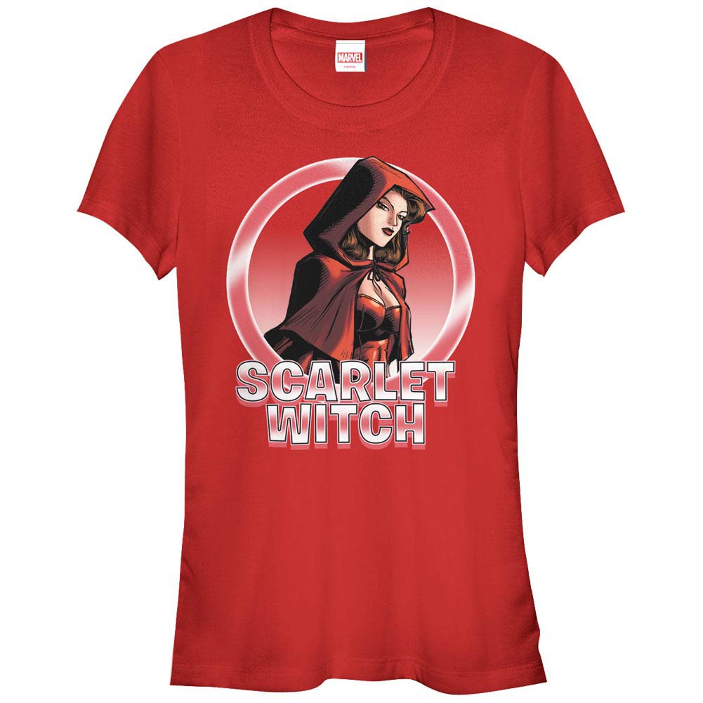 Marvel Teams Scarlet Circles Red Juniors T-Shirt, Red