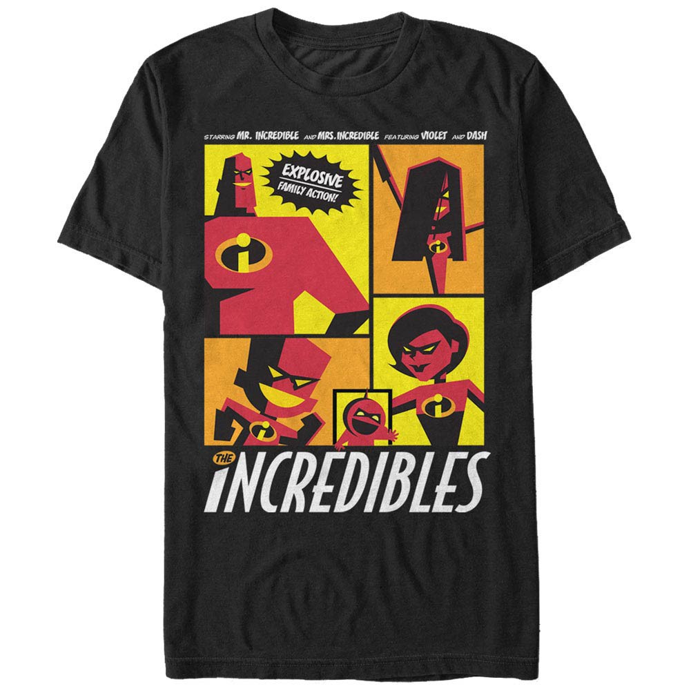 Disney Pixar The Incredibles Starring Black T-Shirt